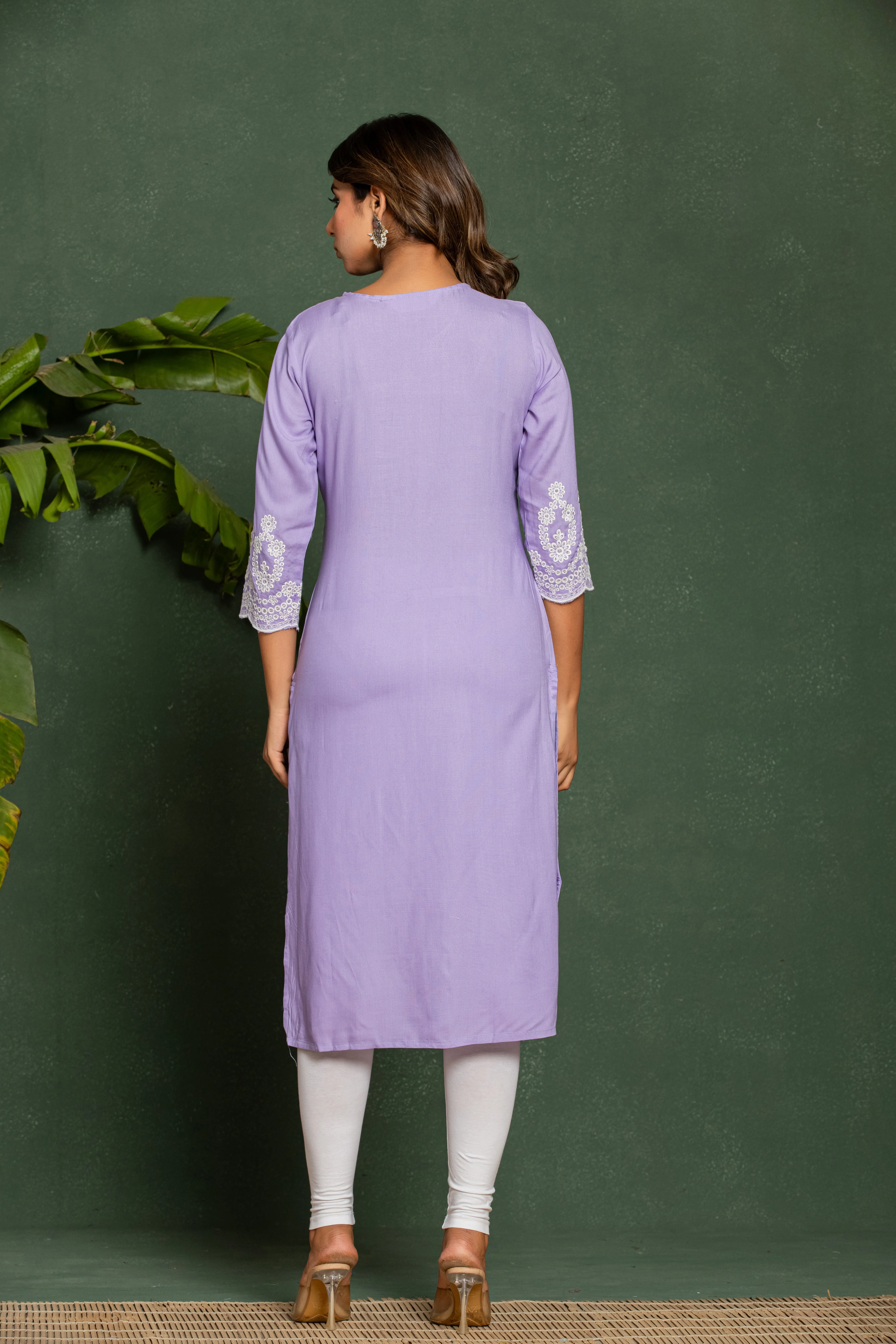 UMA LILAC COTTON KURTI - Image 3