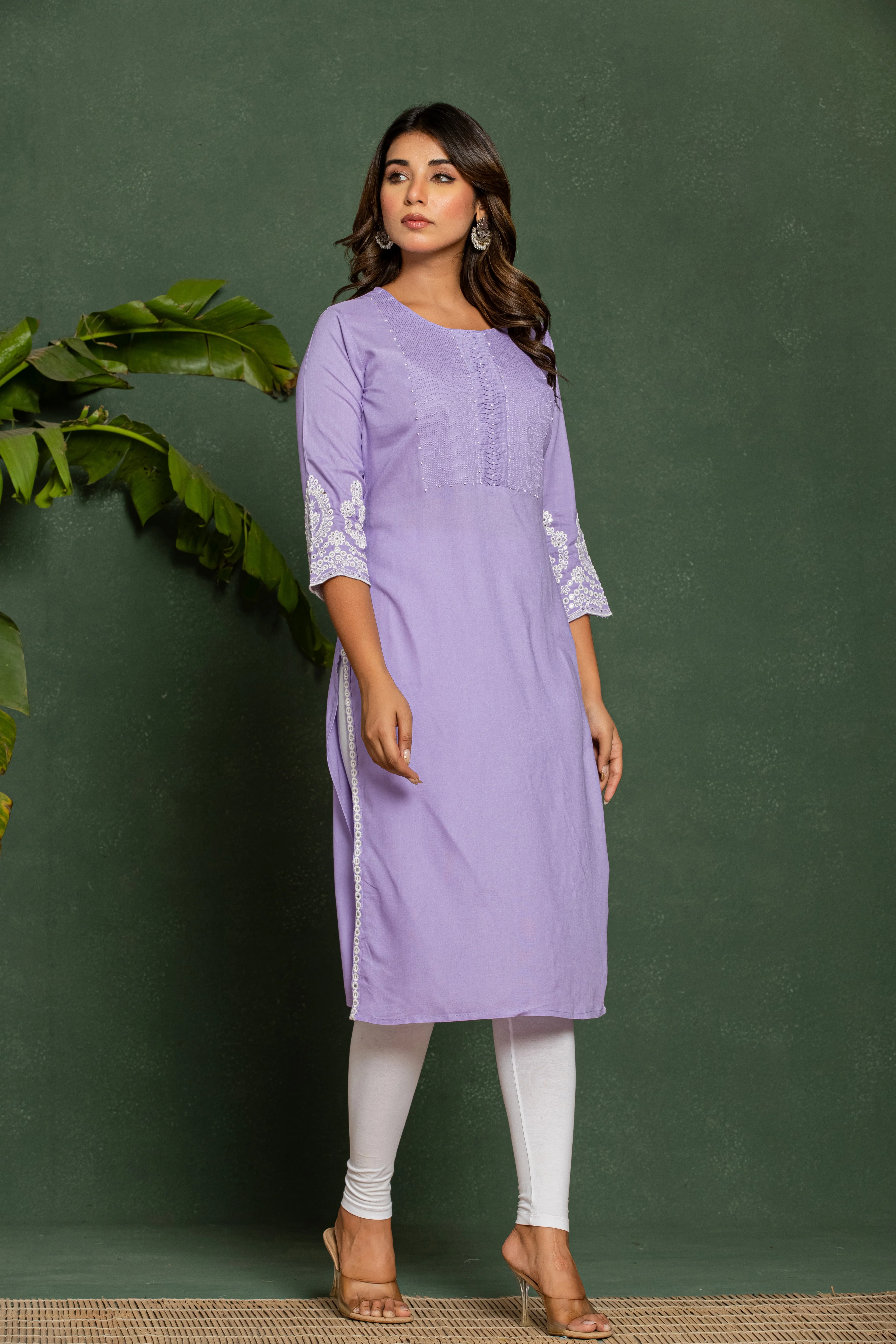 UMA LILAC COTTON KURTI - Image 4
