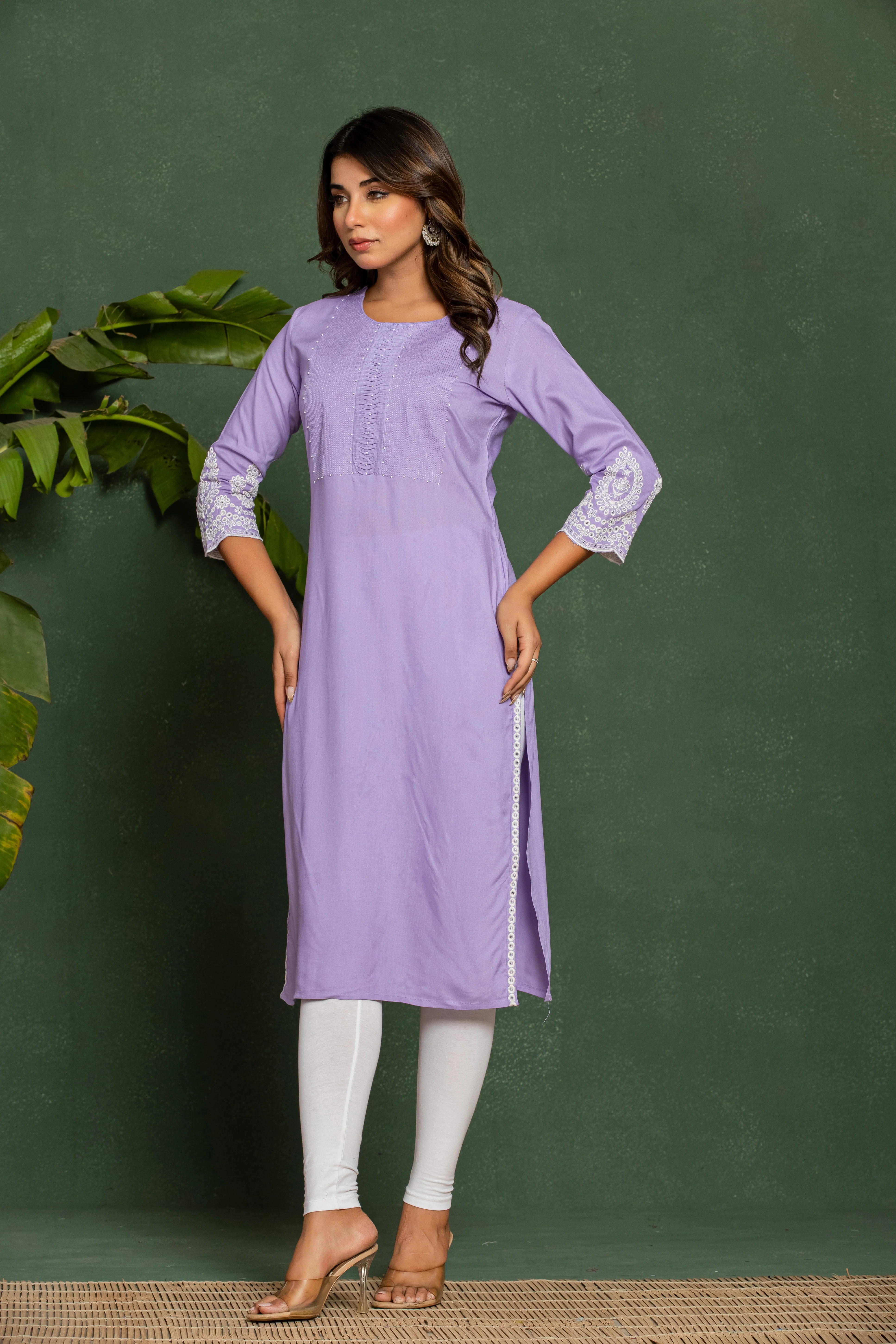UMA LILAC COTTON KURTI - Image 6