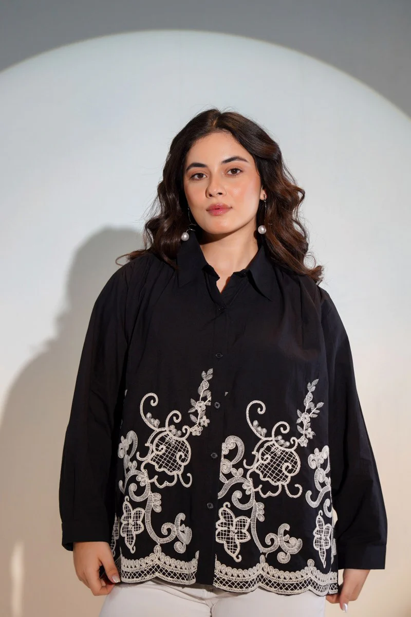 Tiara charcoal embroidery shirt - Image 10