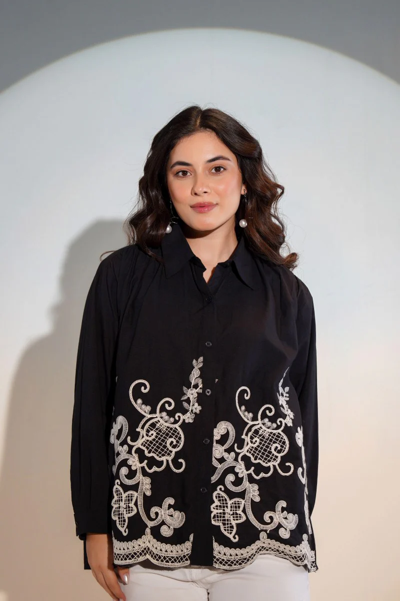 Tiara charcoal embroidery shirt - Image 12