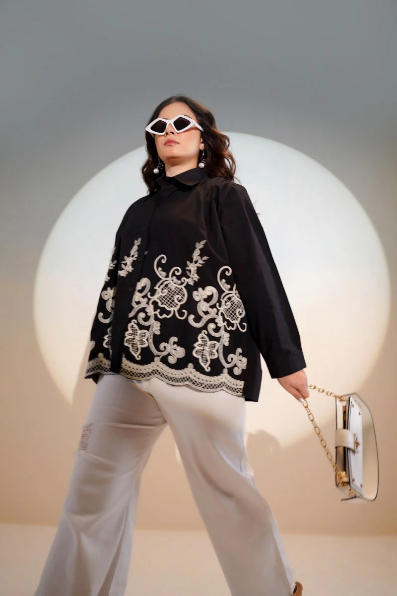 Tiara charcoal embroidery shirt - Image 4
