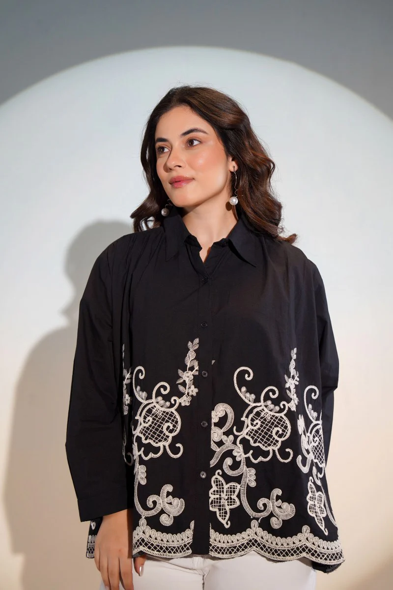 Tiara charcoal embroidery shirt - Image 5