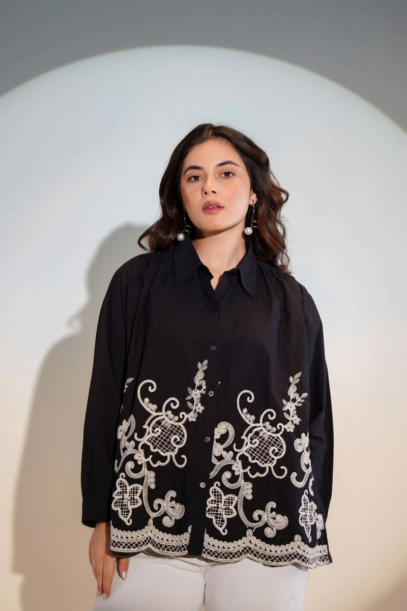 Tiara charcoal embroidery shirt - Image 6