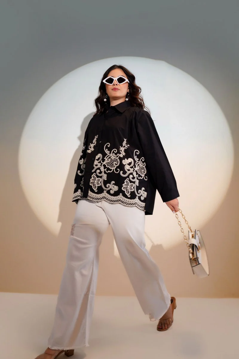 Tiara charcoal embroidery shirt - Image 7