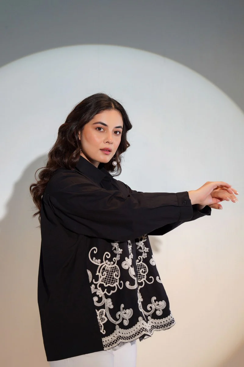 Tiara charcoal embroidery shirt - Image 8