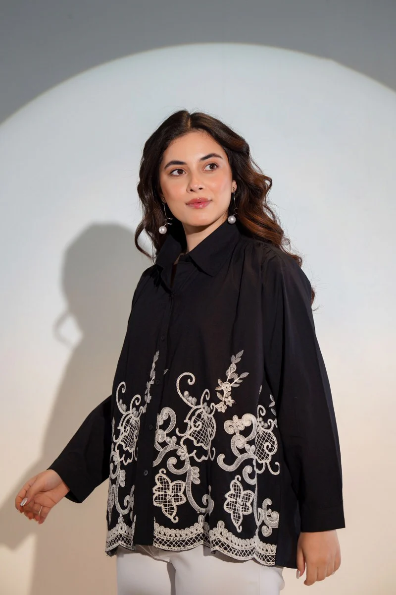 Tiara charcoal embroidery shirt - Image 9