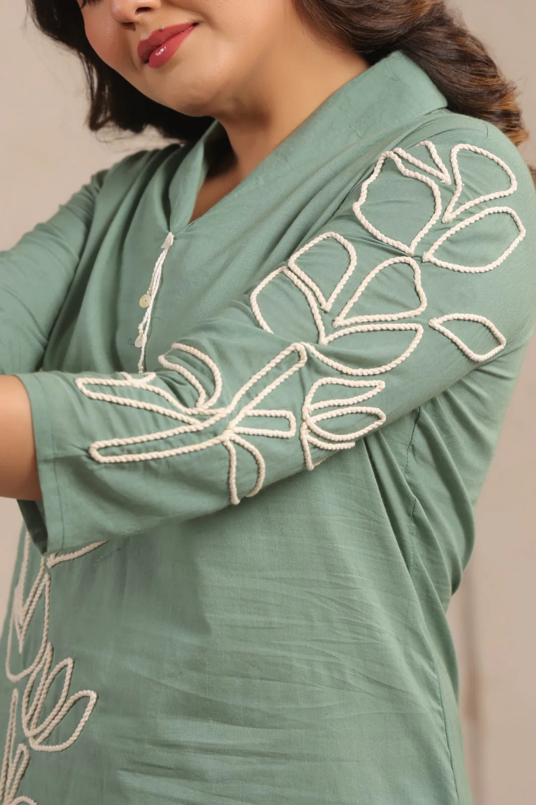 Sylvie Fern Embroidery Cotton Co-ord Set - Image 7