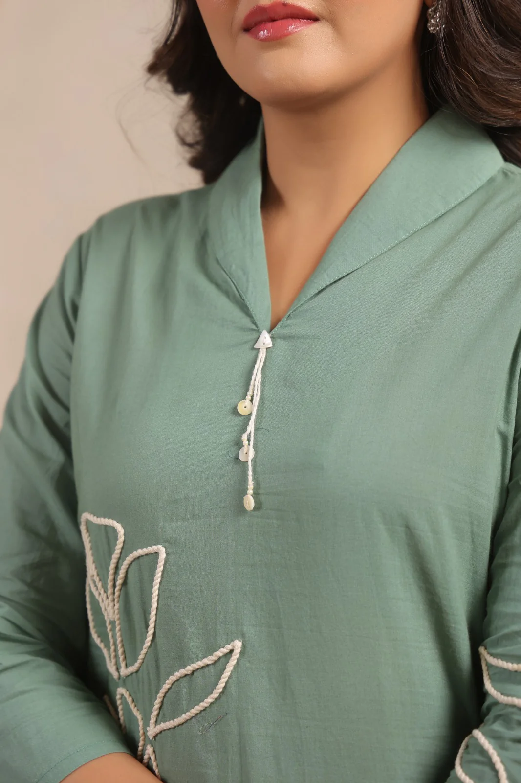 Sylvie Fern Embroidery Cotton Co-ord Set - Image 8