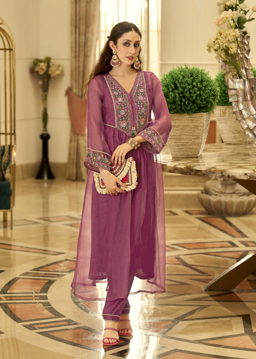 Prema blossom embroidery jacket suit set - Image 3