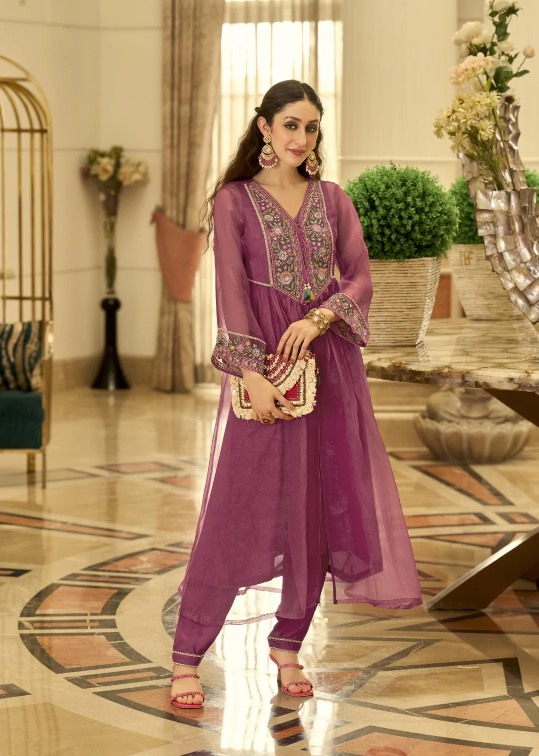 Prema blossom embroidery jacket suit set - Image 4