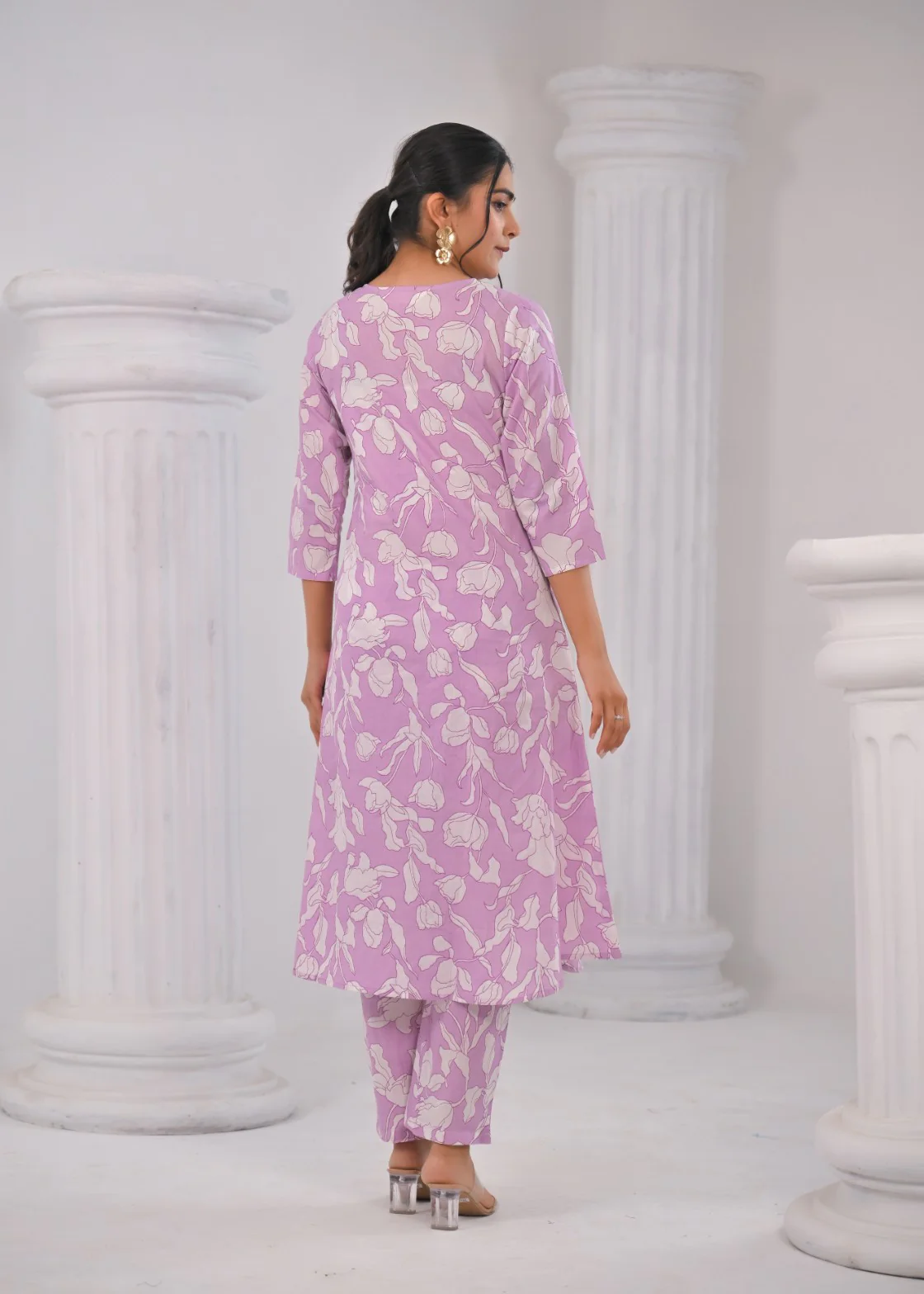 SASHA LILY PRINTED COTTON KURTA PANT SET - Image 5