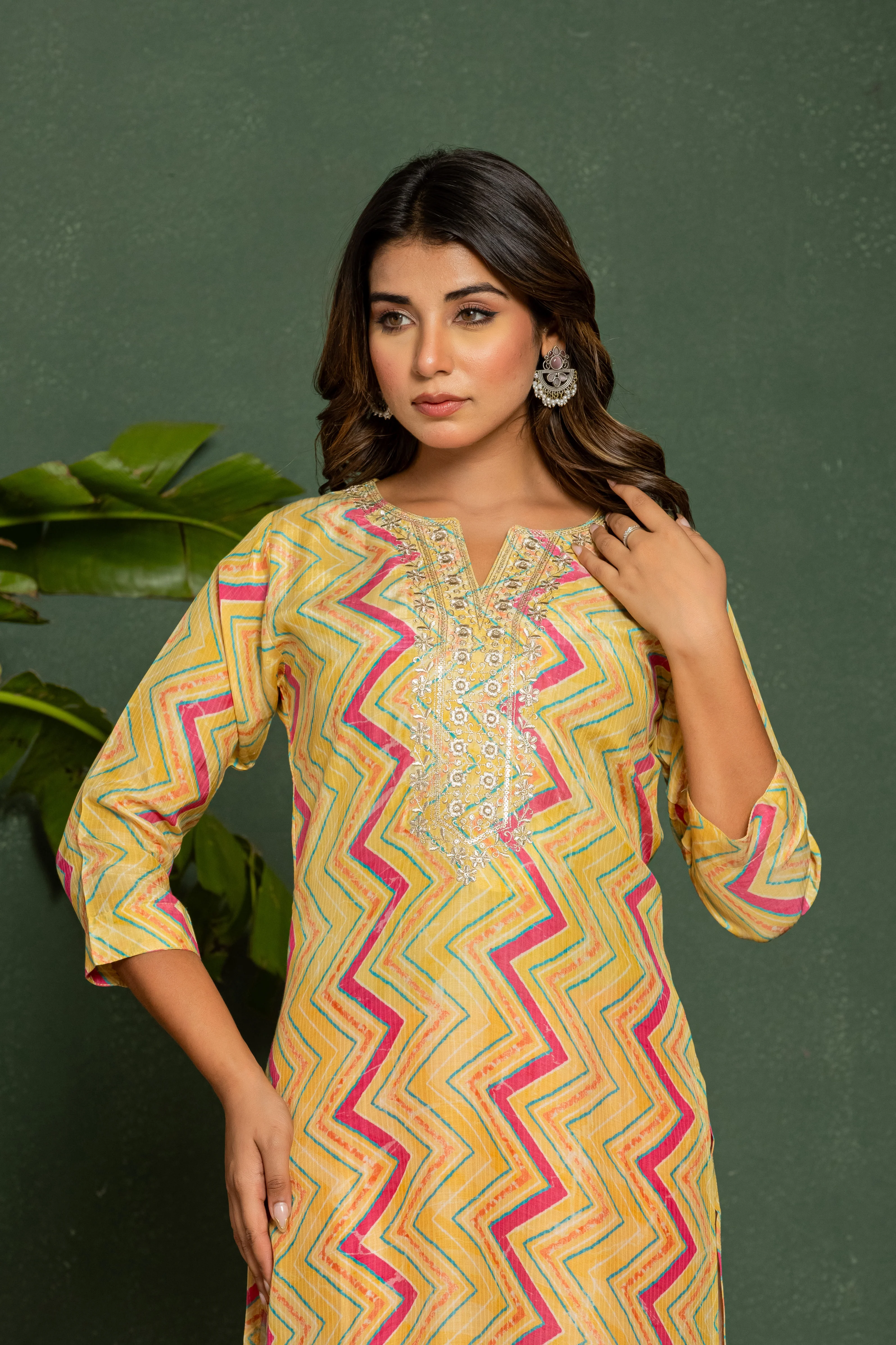 Palki Apricot Printed Work Kurta - Image 2