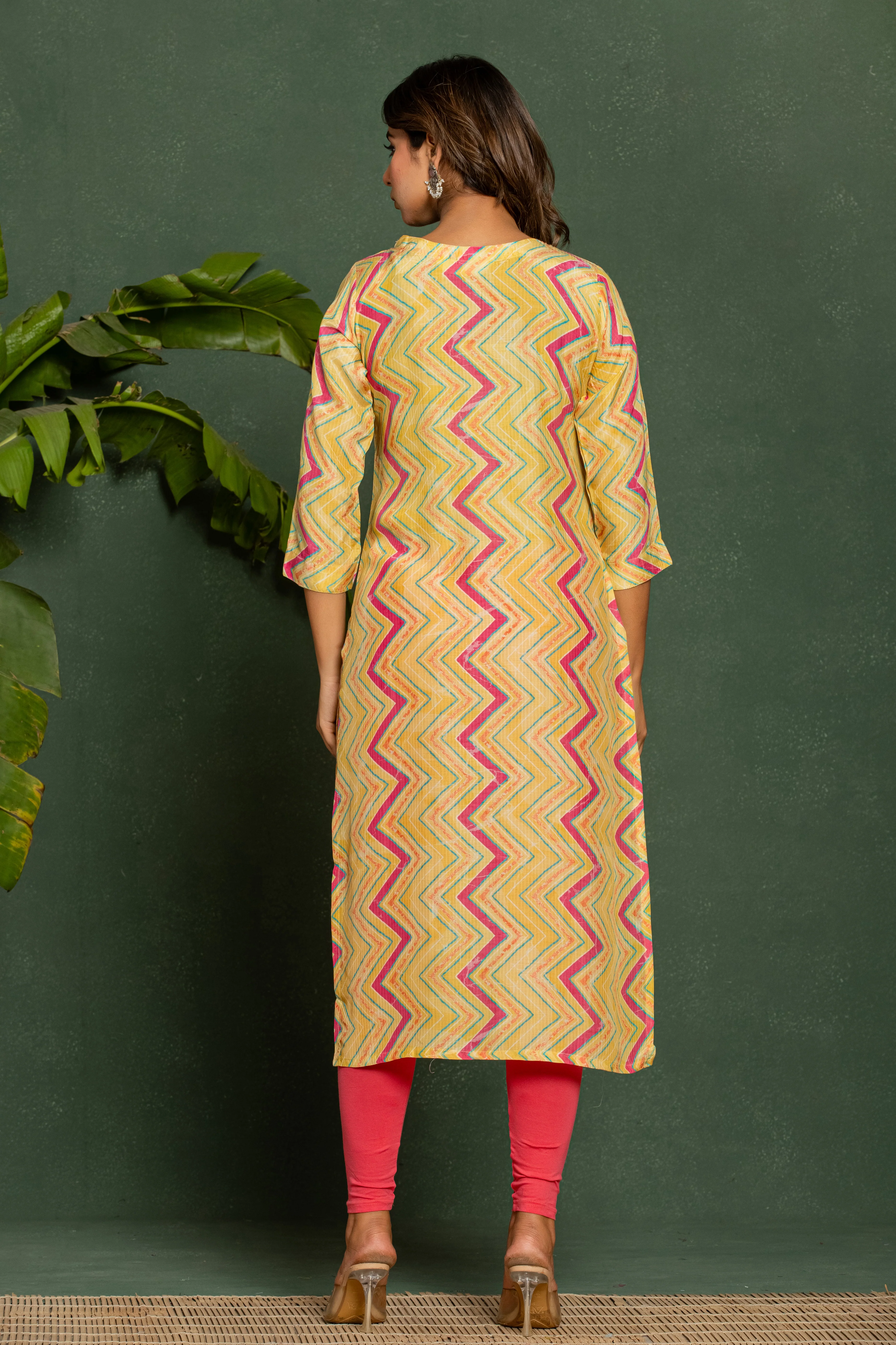 Palki Apricot Printed Work Kurta - Image 3