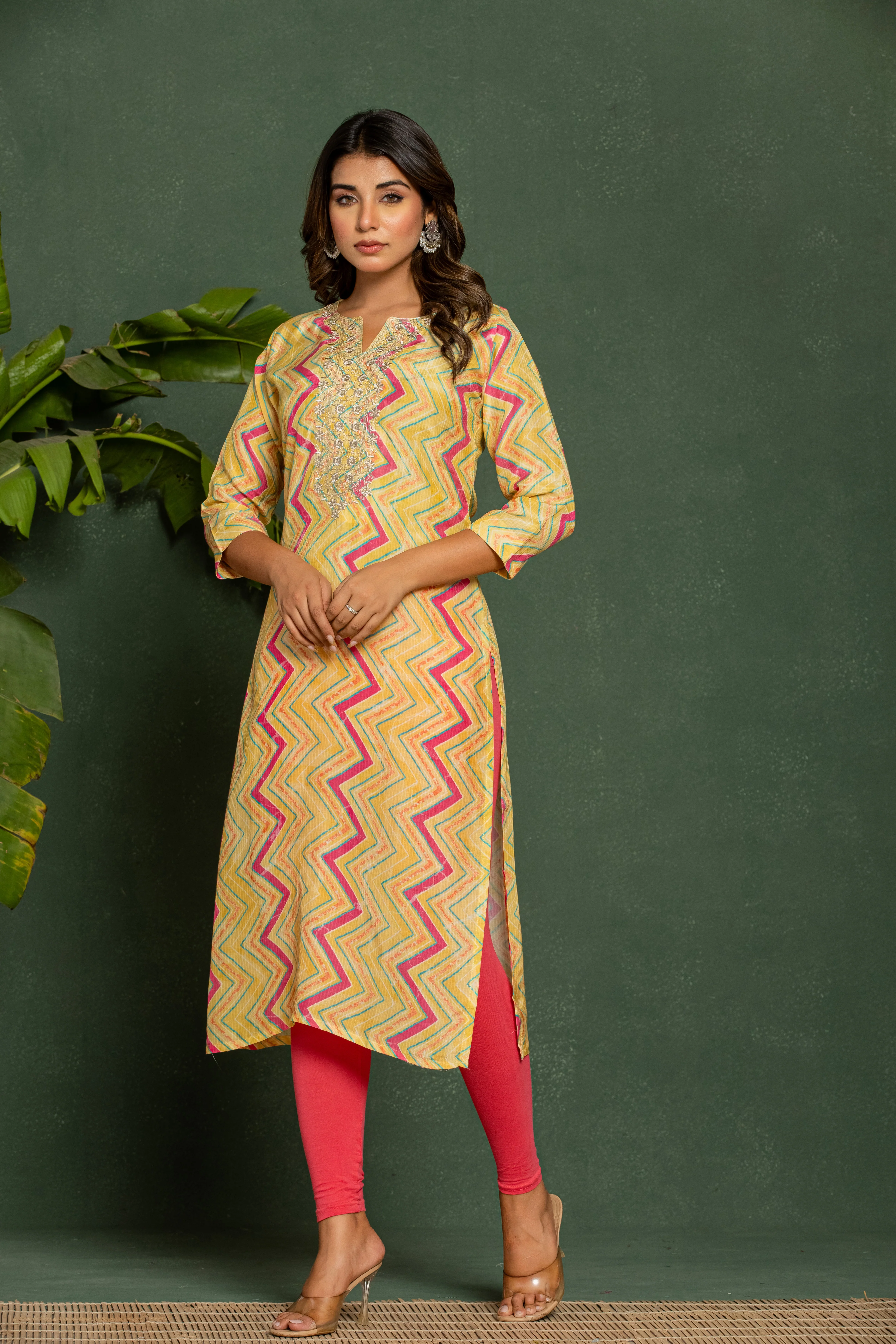 Palki Apricot Printed Work Kurta - Image 4