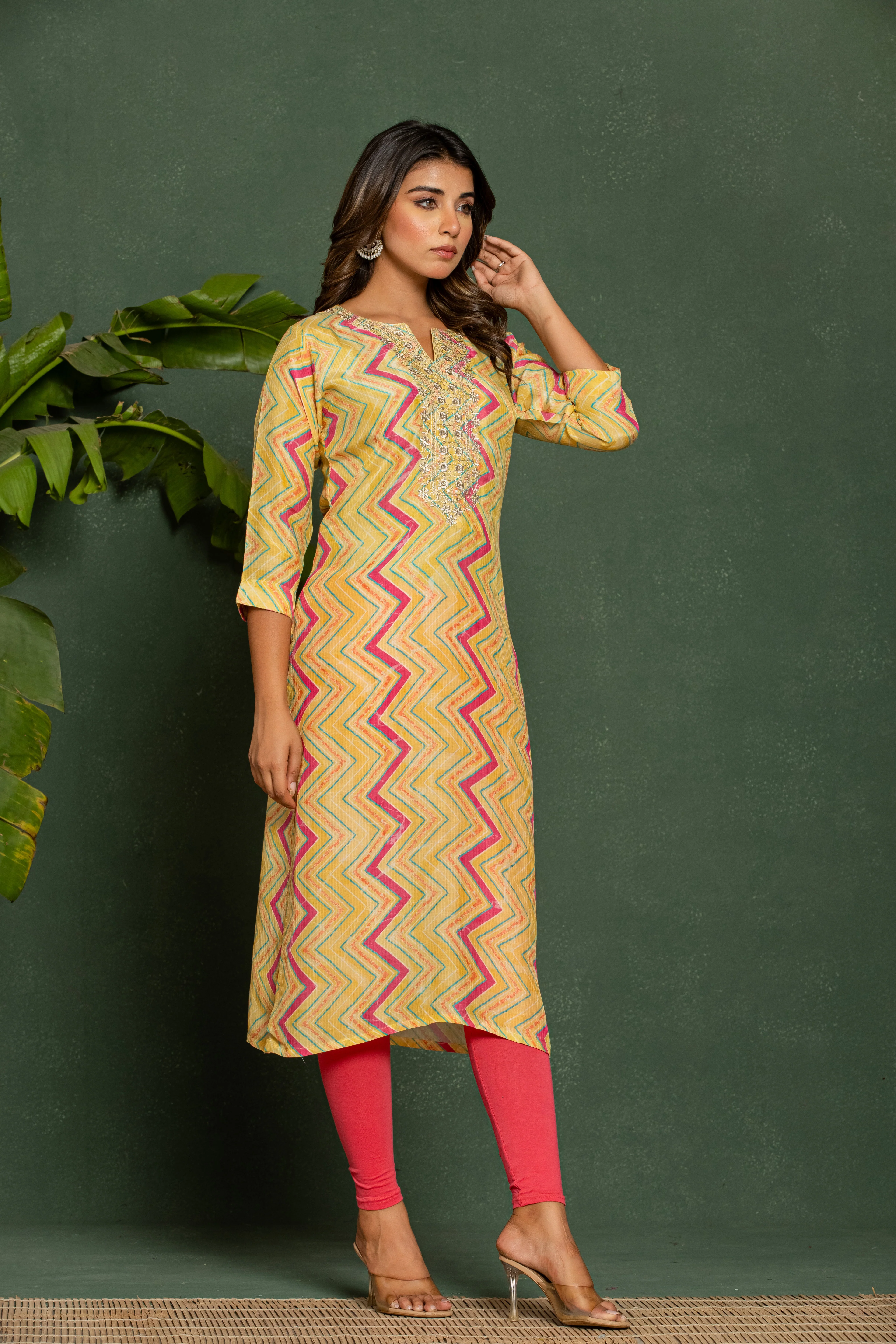 Palki Apricot Printed Work Kurta - Image 6