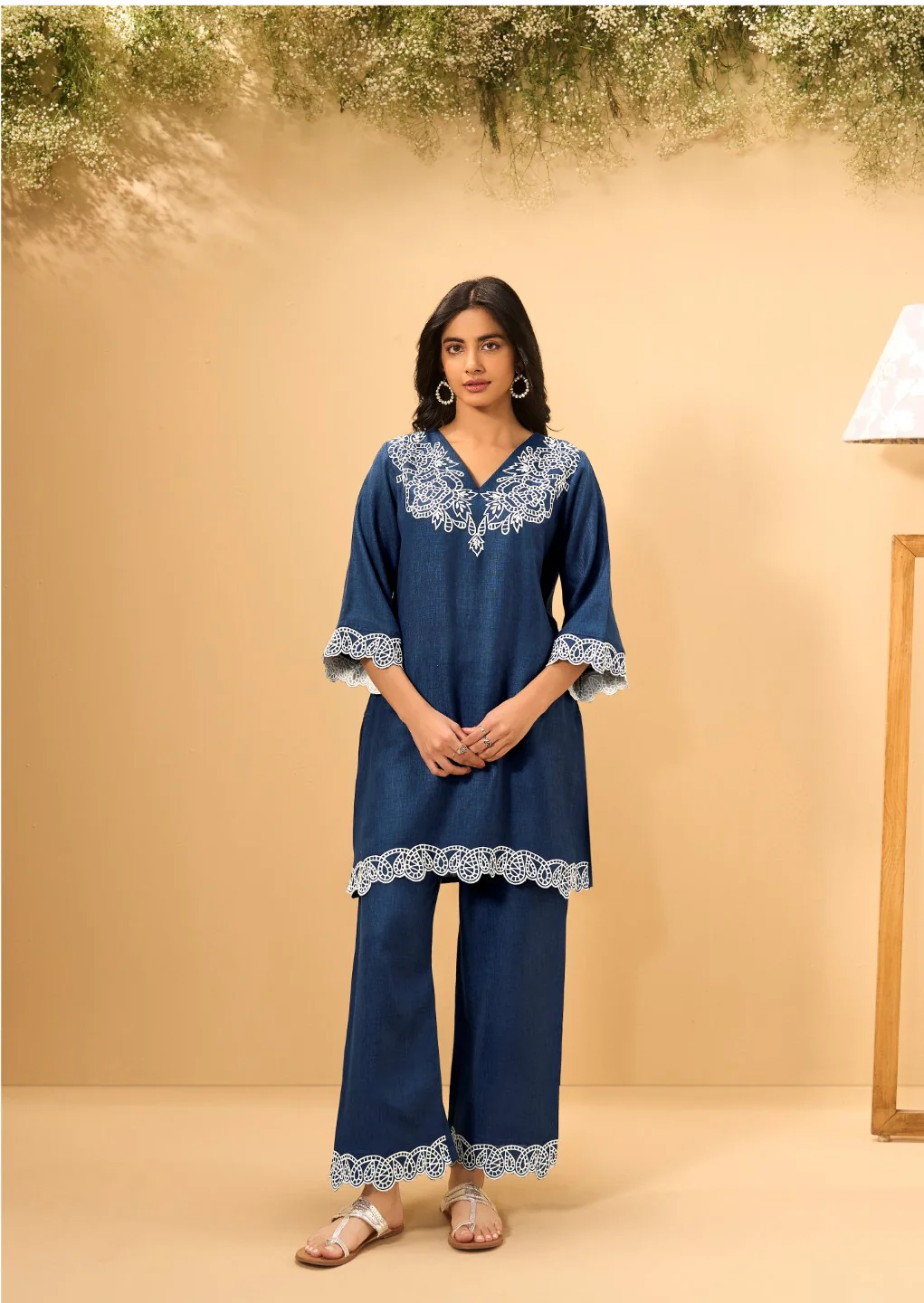 Itrh cobalt embroidery cotton co-ord set - Image 4