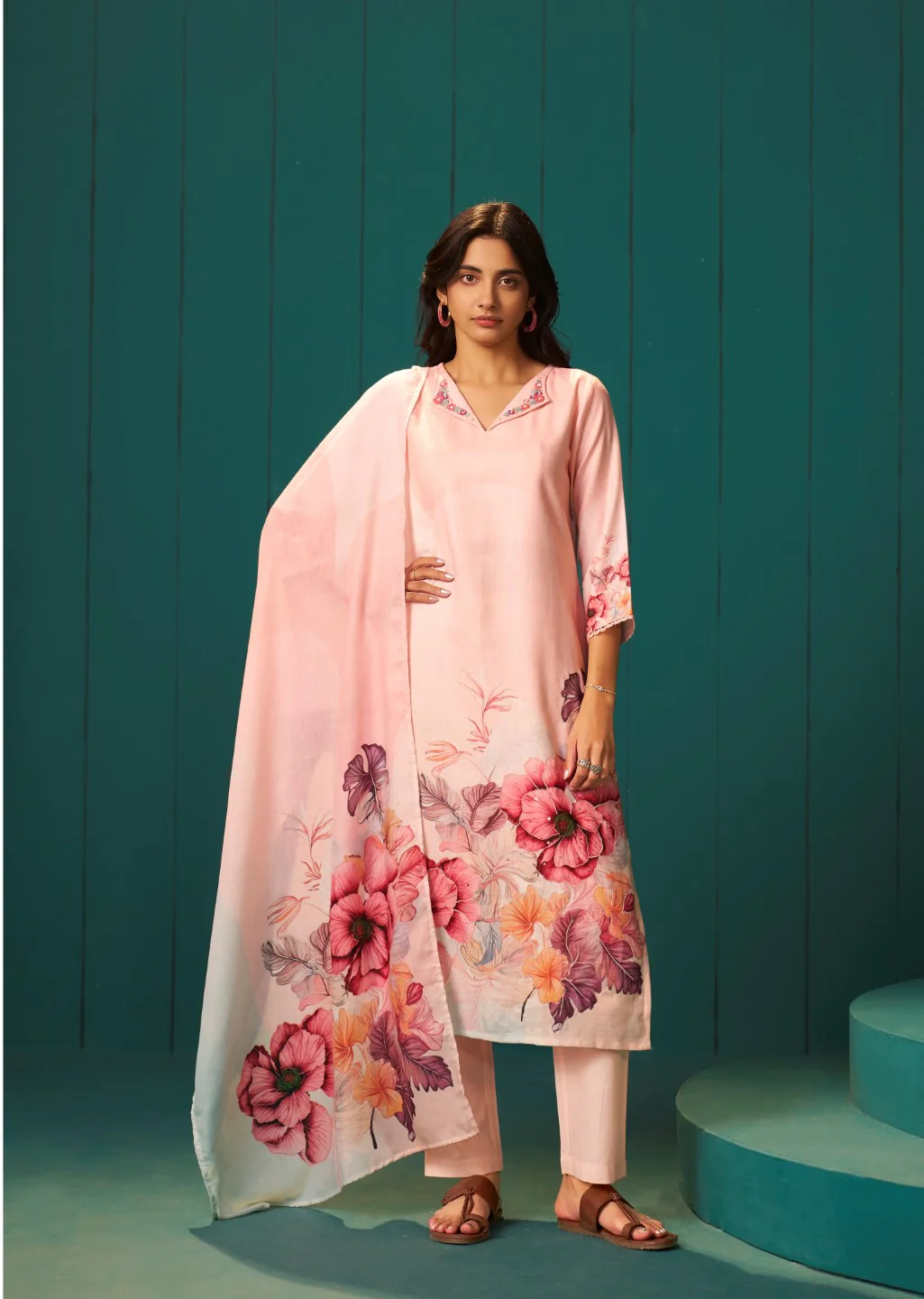 Itrh blossom linen cotton suit set - Image 4