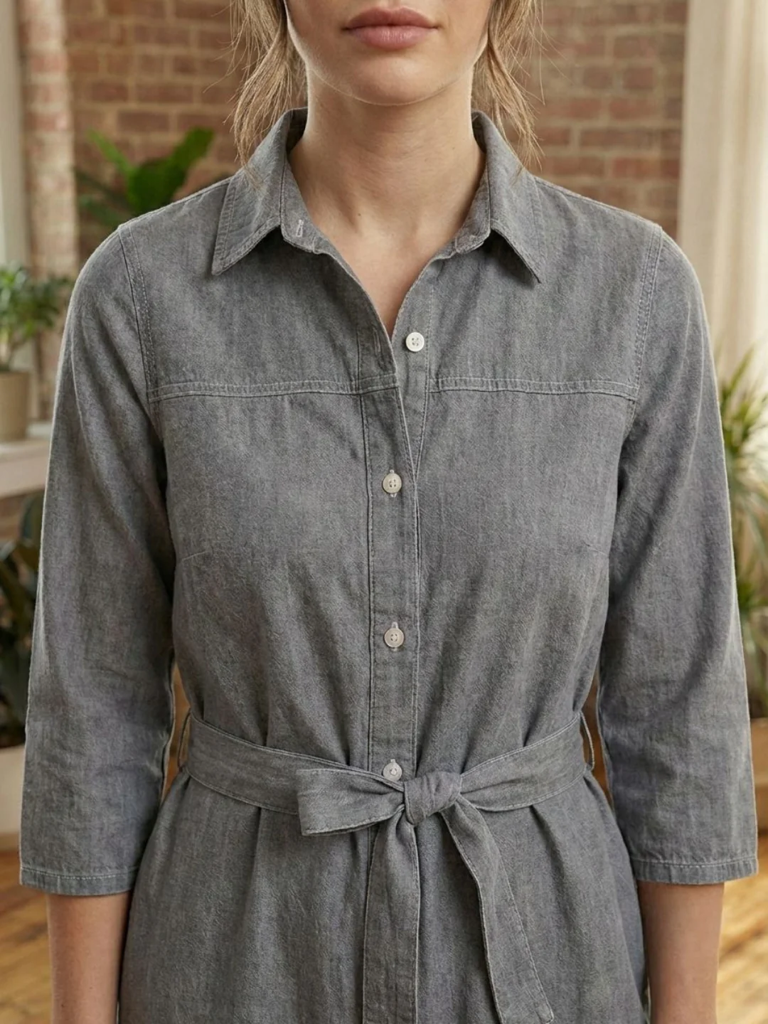 Prisha pebble denim embroidery dress - Image 3