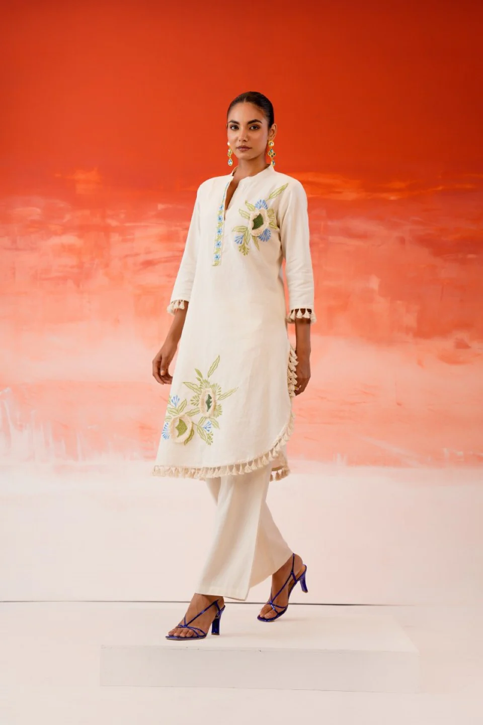 Tatva vanilla embroidery cotton co-ord set - Image 6