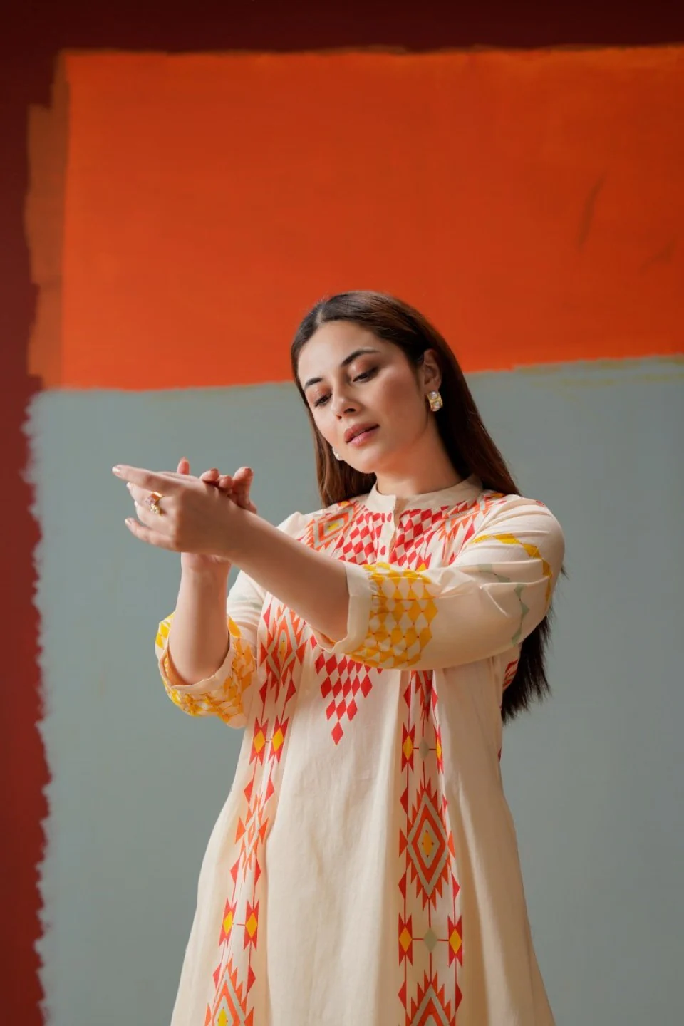 Tatva coral cotton kurta pant set - Image 12