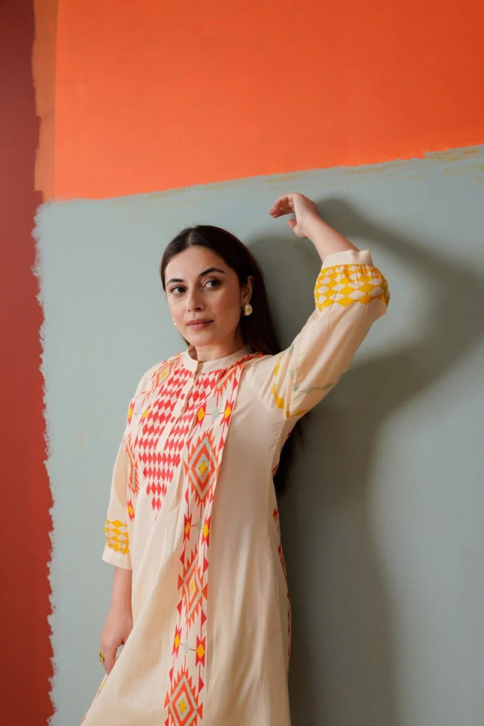 Tatva coral cotton kurta pant set - Image 5