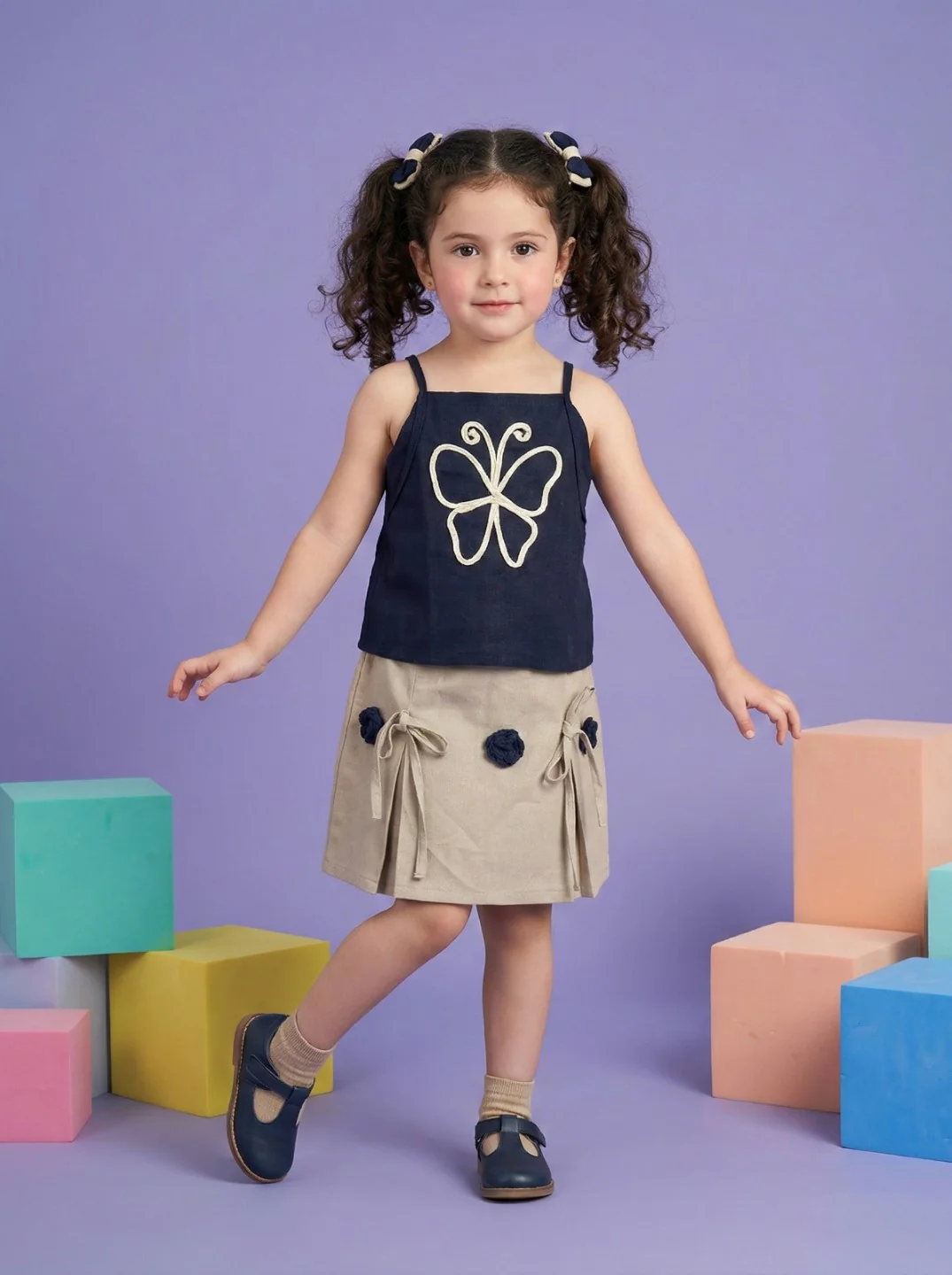 Joy Cobalt embroidery cotton co-ord set - Image 6