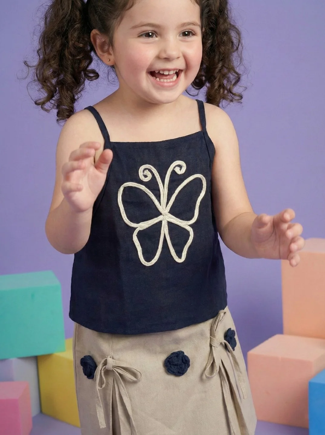 Joy Cobalt embroidery cotton co-ord set - Image 8
