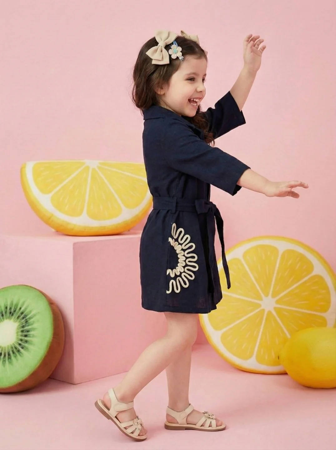 Joy azure embroidery cotton dress - Image 4
