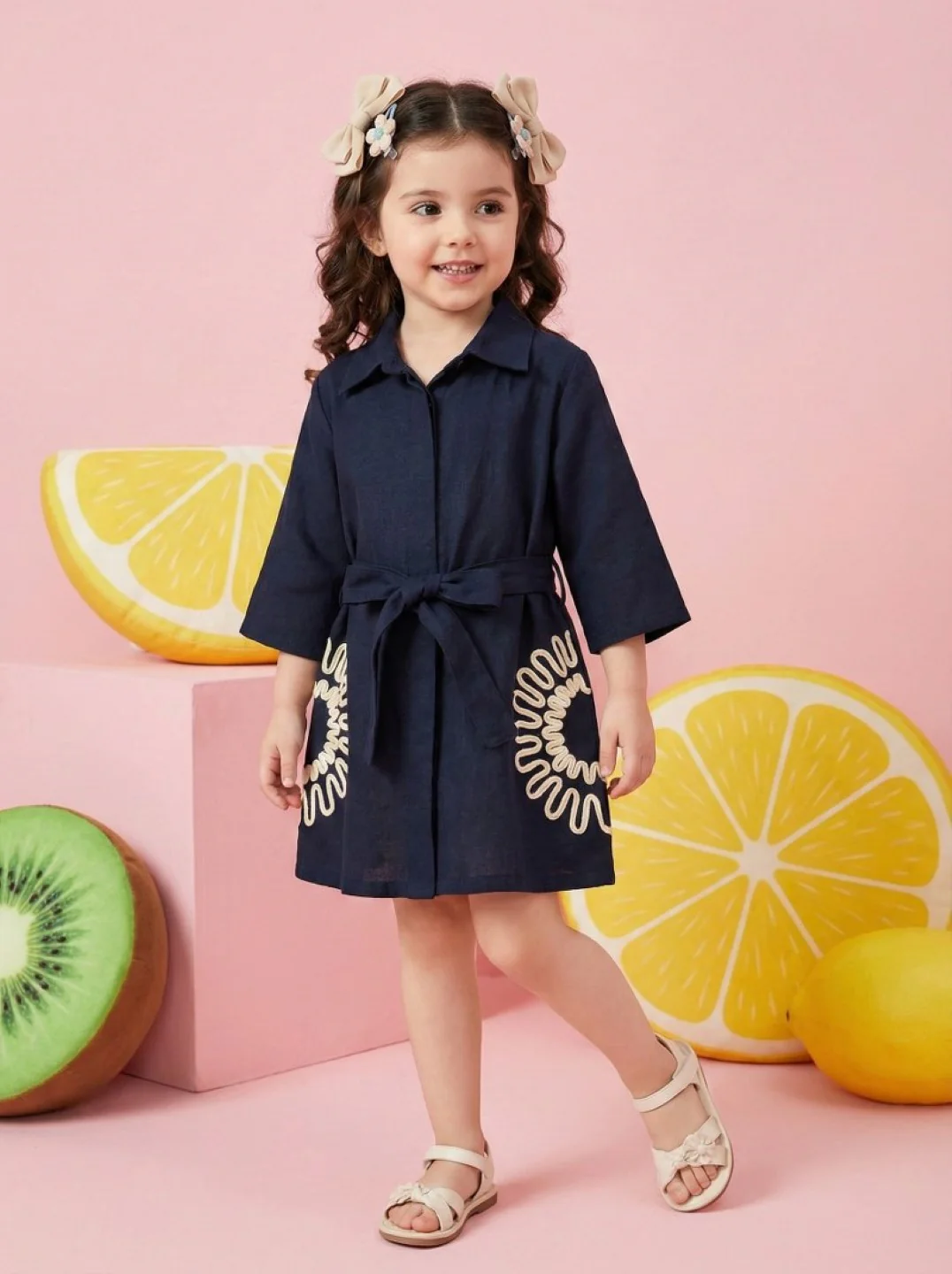 Joy azure embroidery cotton dress - Image 5