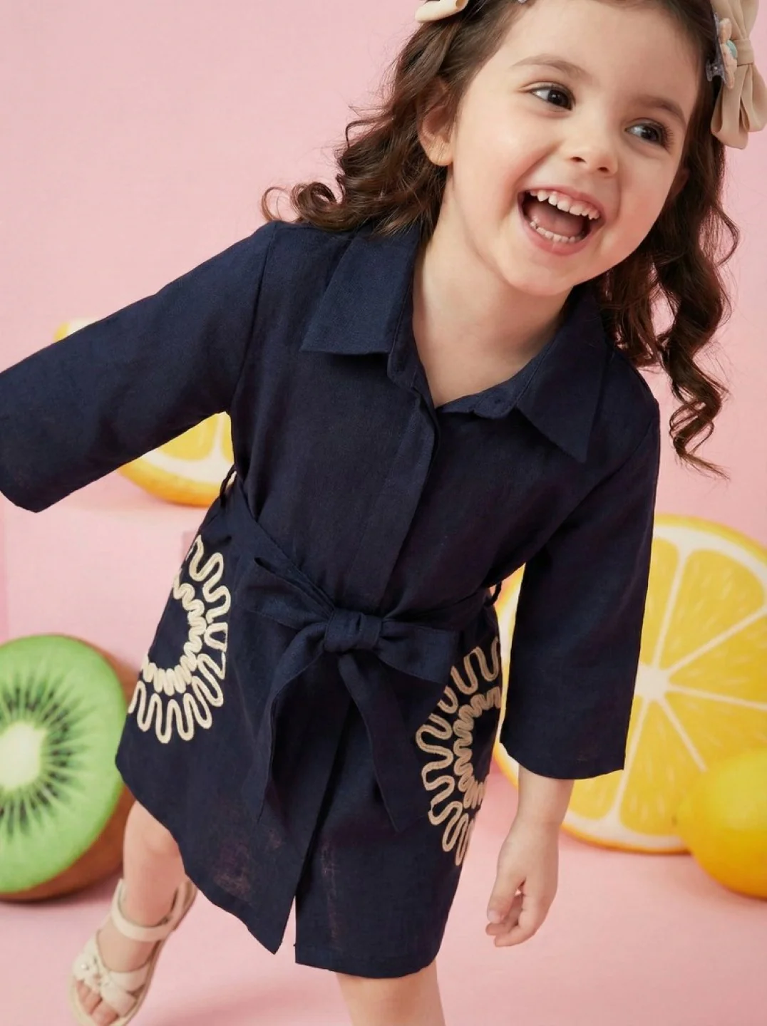 Joy azure embroidery cotton dress - Image 7
