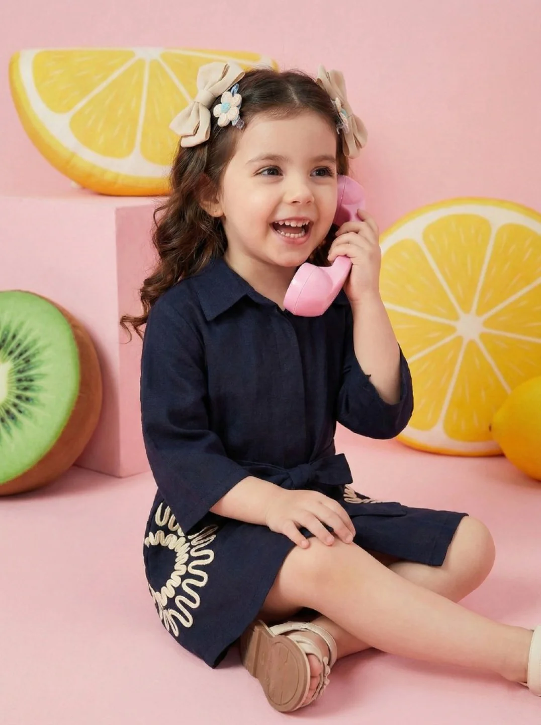 Joy azure embroidery cotton dress - Image 9