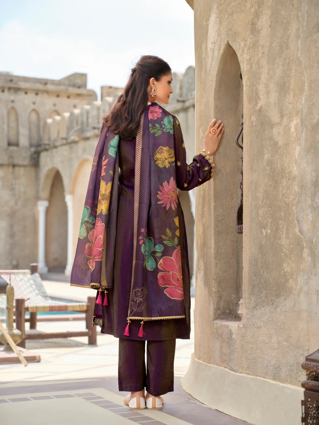 Vishesh orchid full work suit set - Image 3