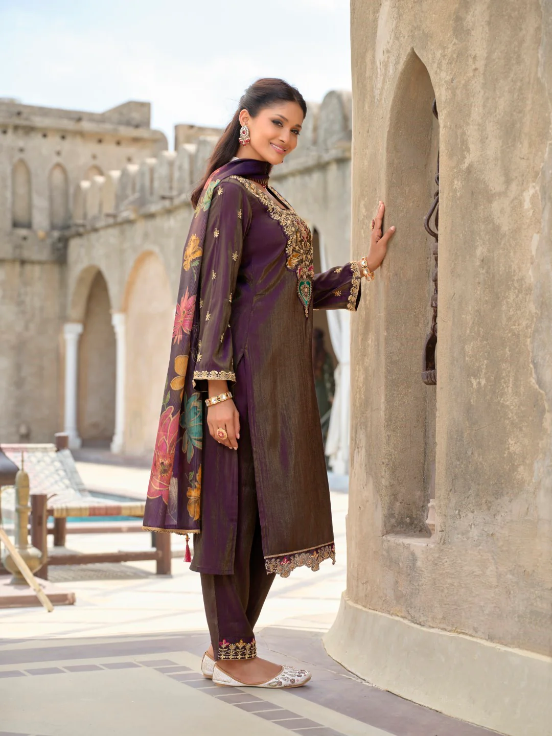Vishesh orchid full work suit set - Image 4