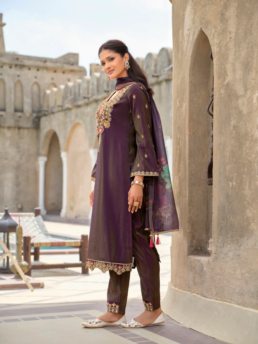 Vishesh orchid full work suit set - Image 5