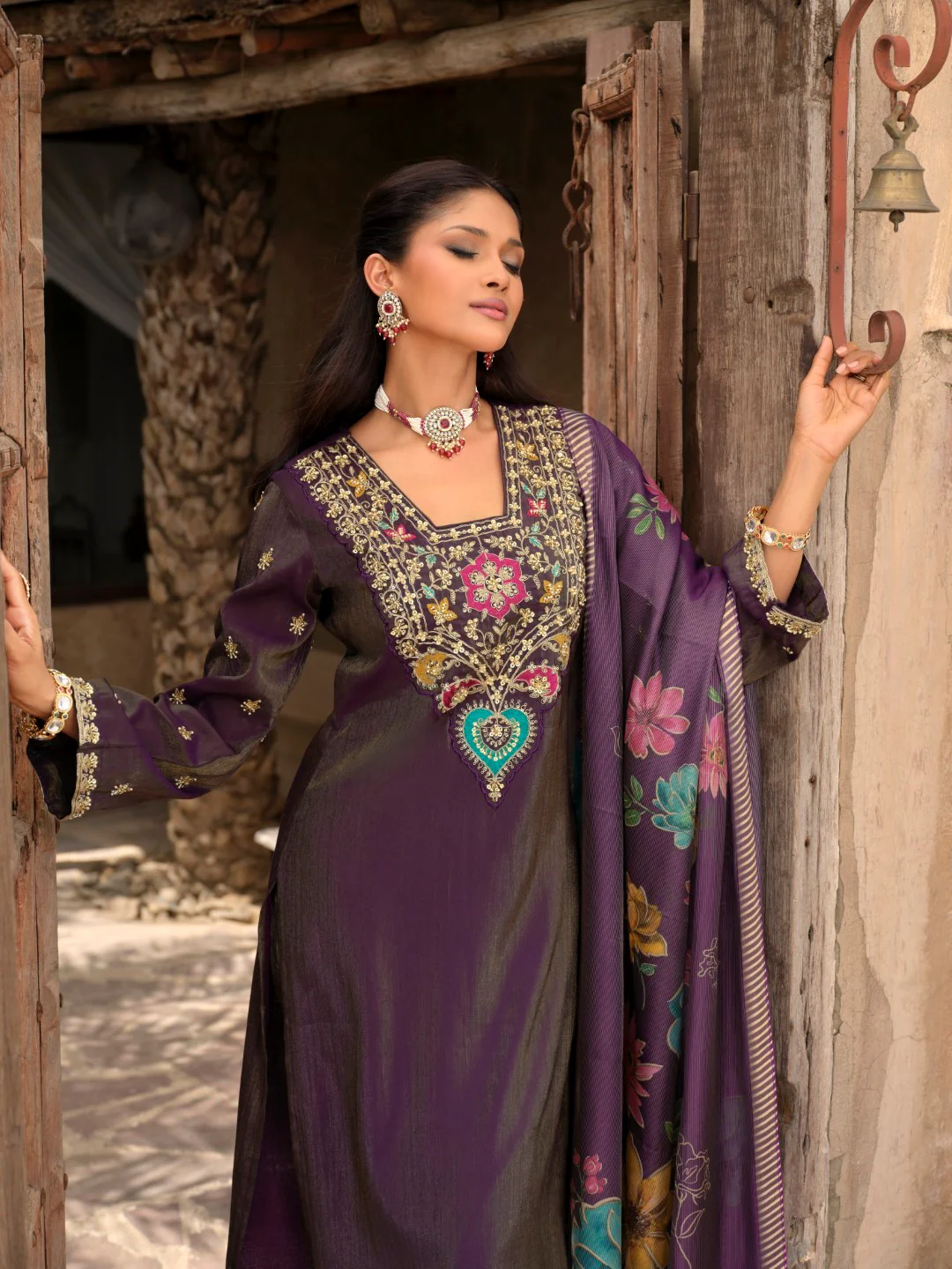 Vishesh orchid full work suit set - Image 7
