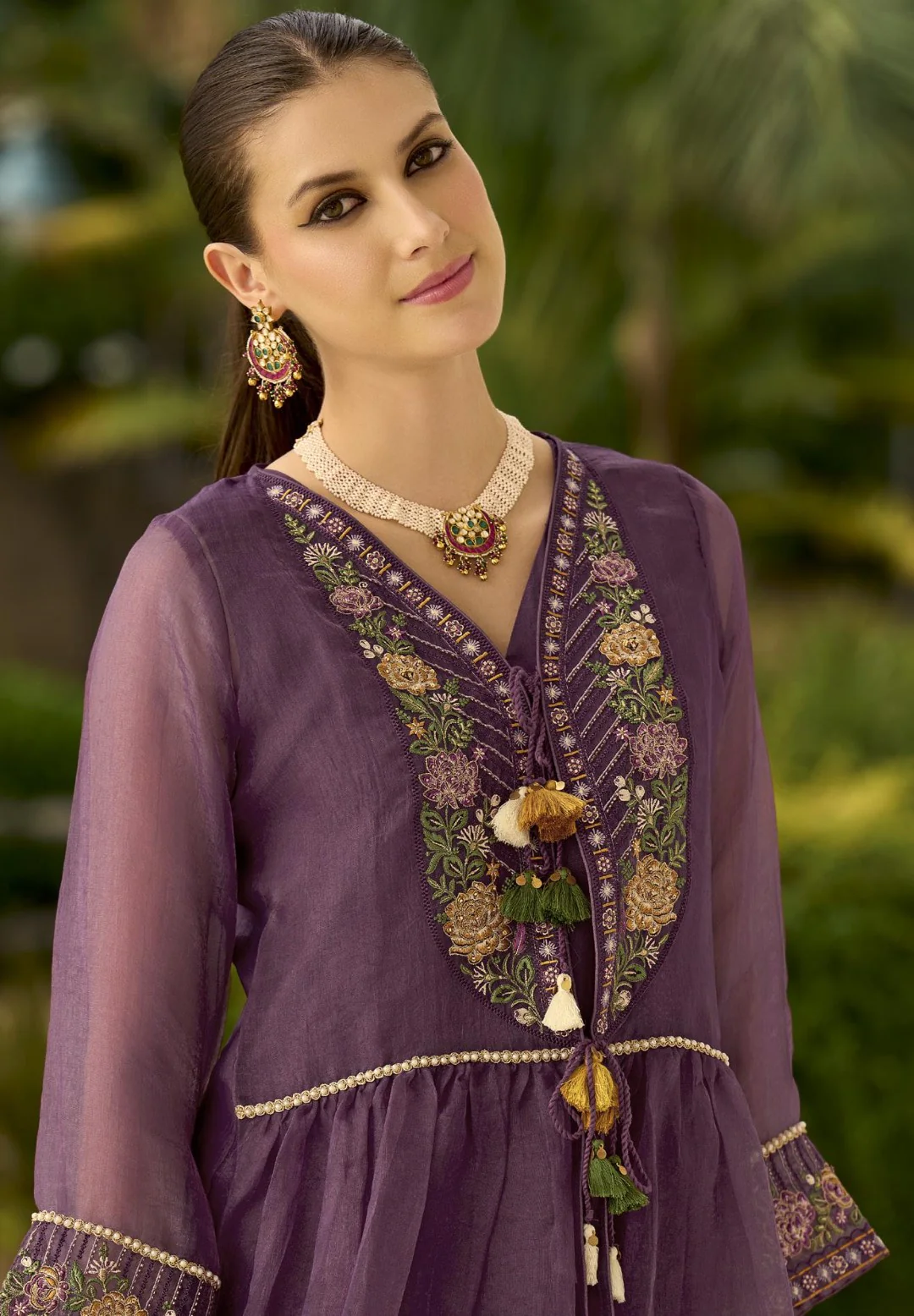 Prema orchid embroidery jacket suit set - Image 6