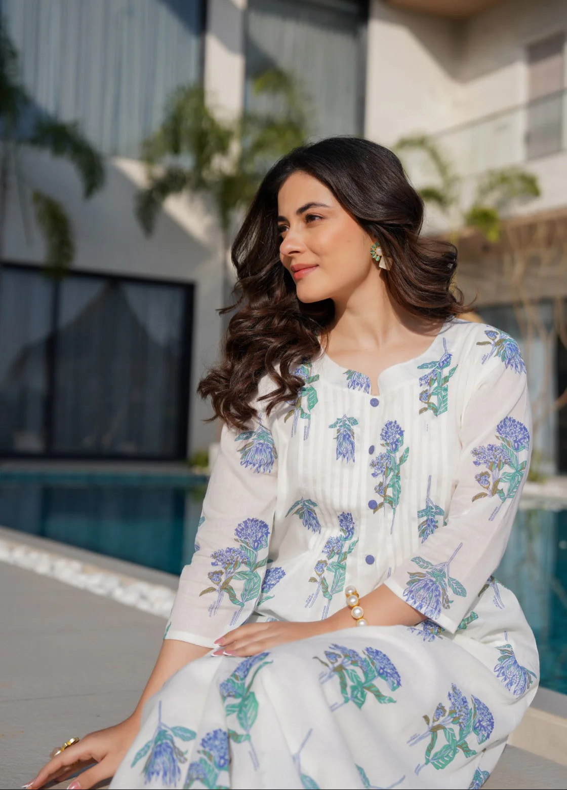 Manjula Saint Printed Cotton Kurta Pant Set - Image 2