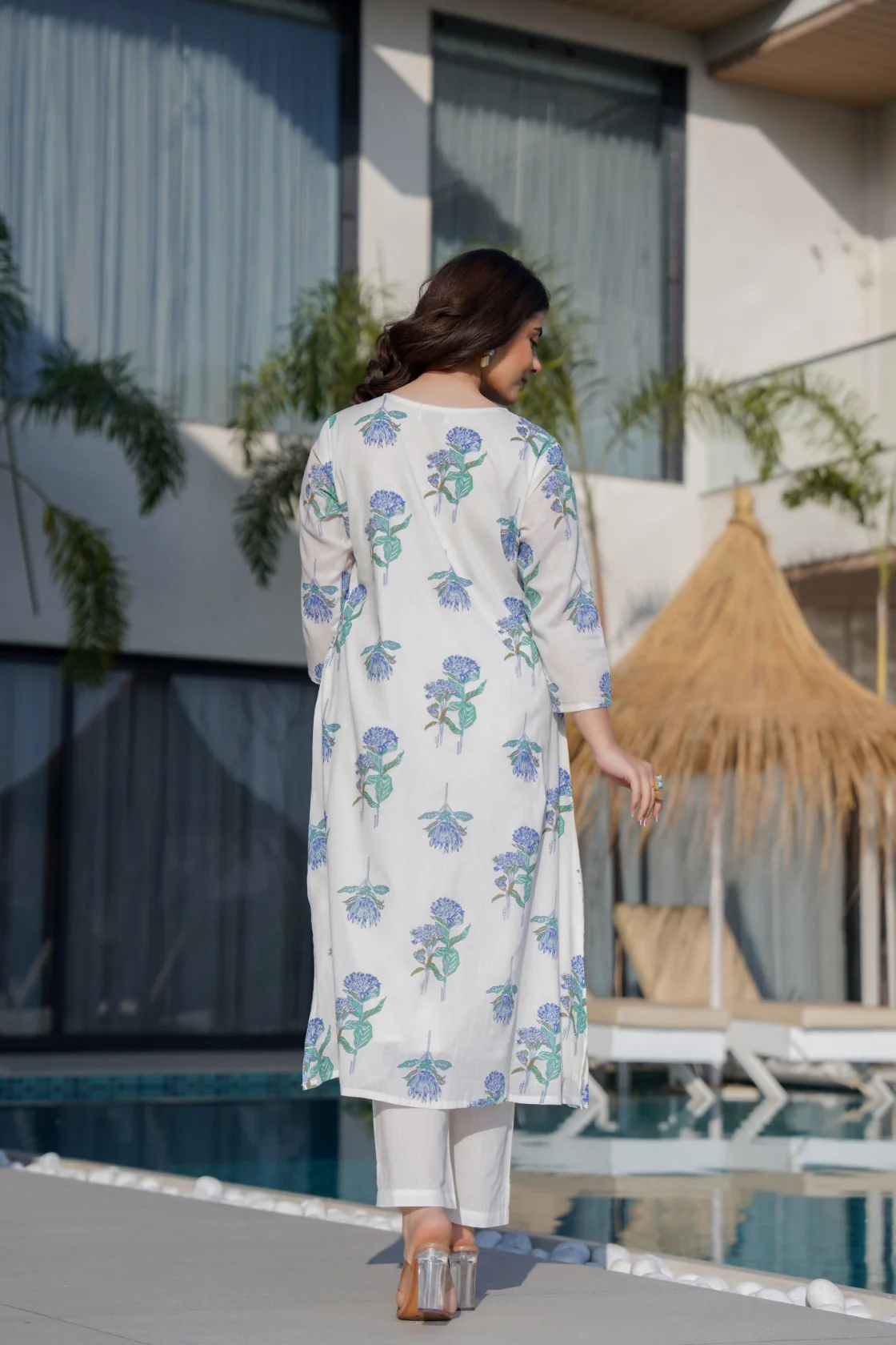 Manjula Saint Printed Cotton Kurta Pant Set - Image 3