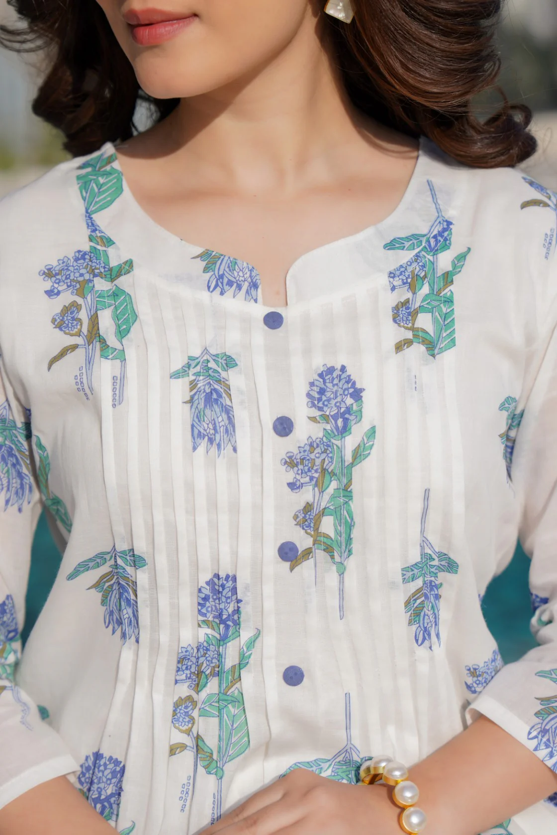 Manjula Saint Printed Cotton Kurta Pant Set - Image 5