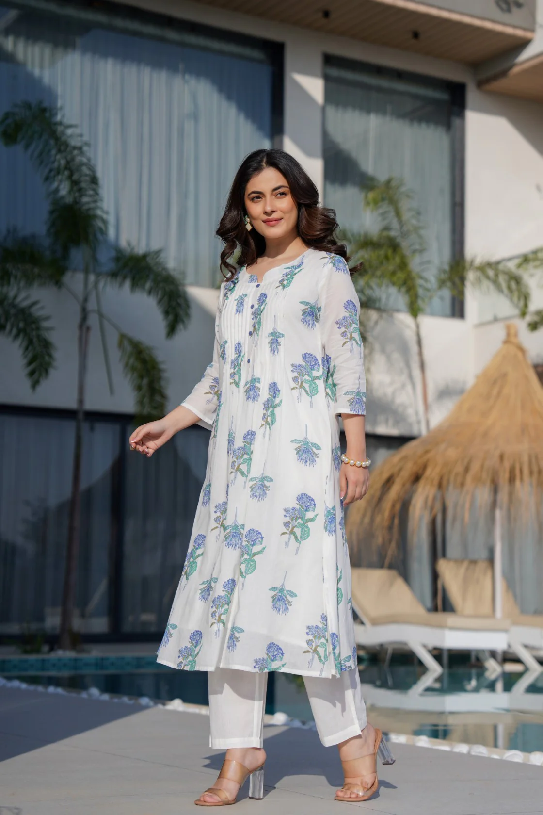 Manjula Saint Printed Cotton Kurta Pant Set - Image 6