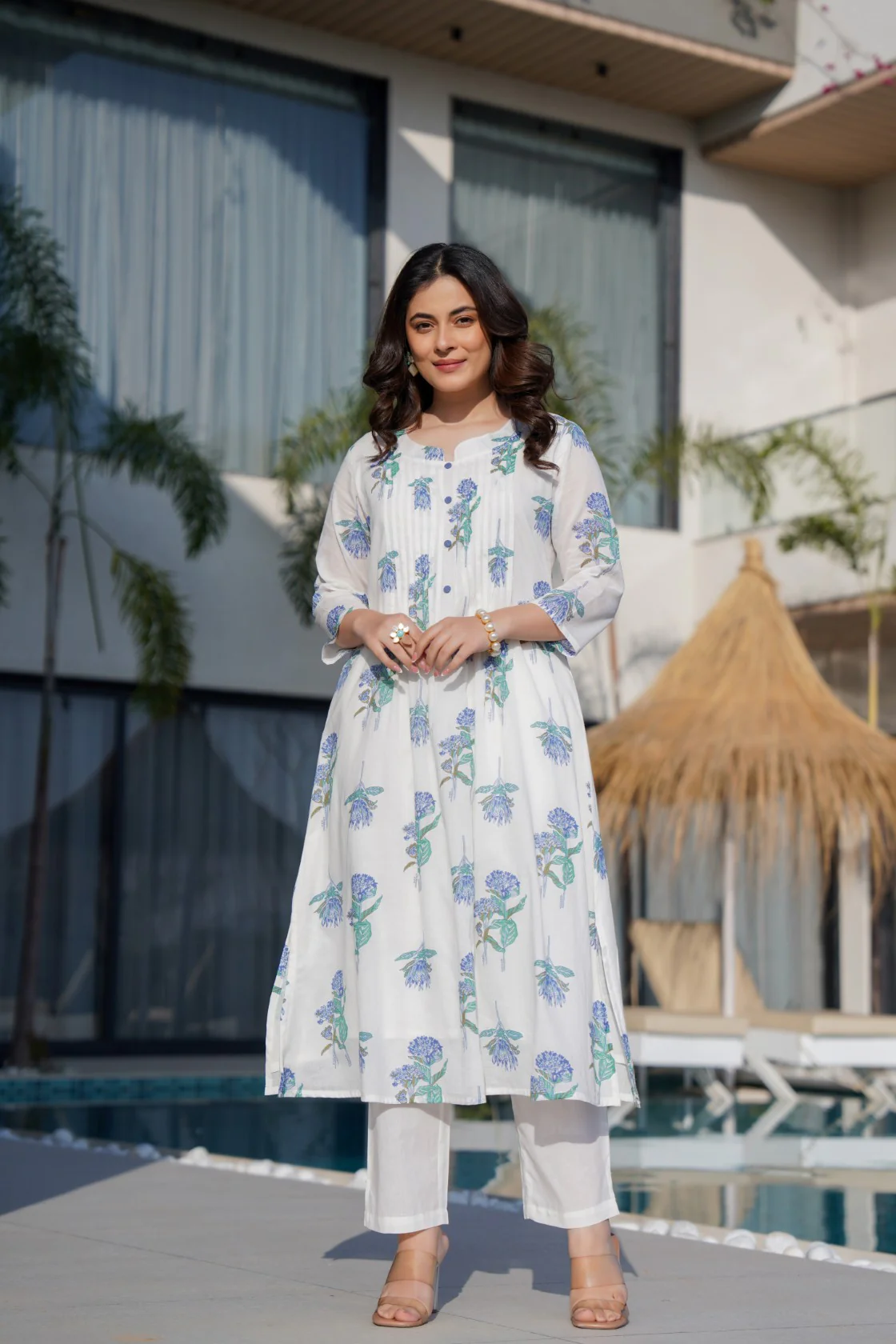 Manjula Saint Printed Cotton Kurta Pant Set - Image 7