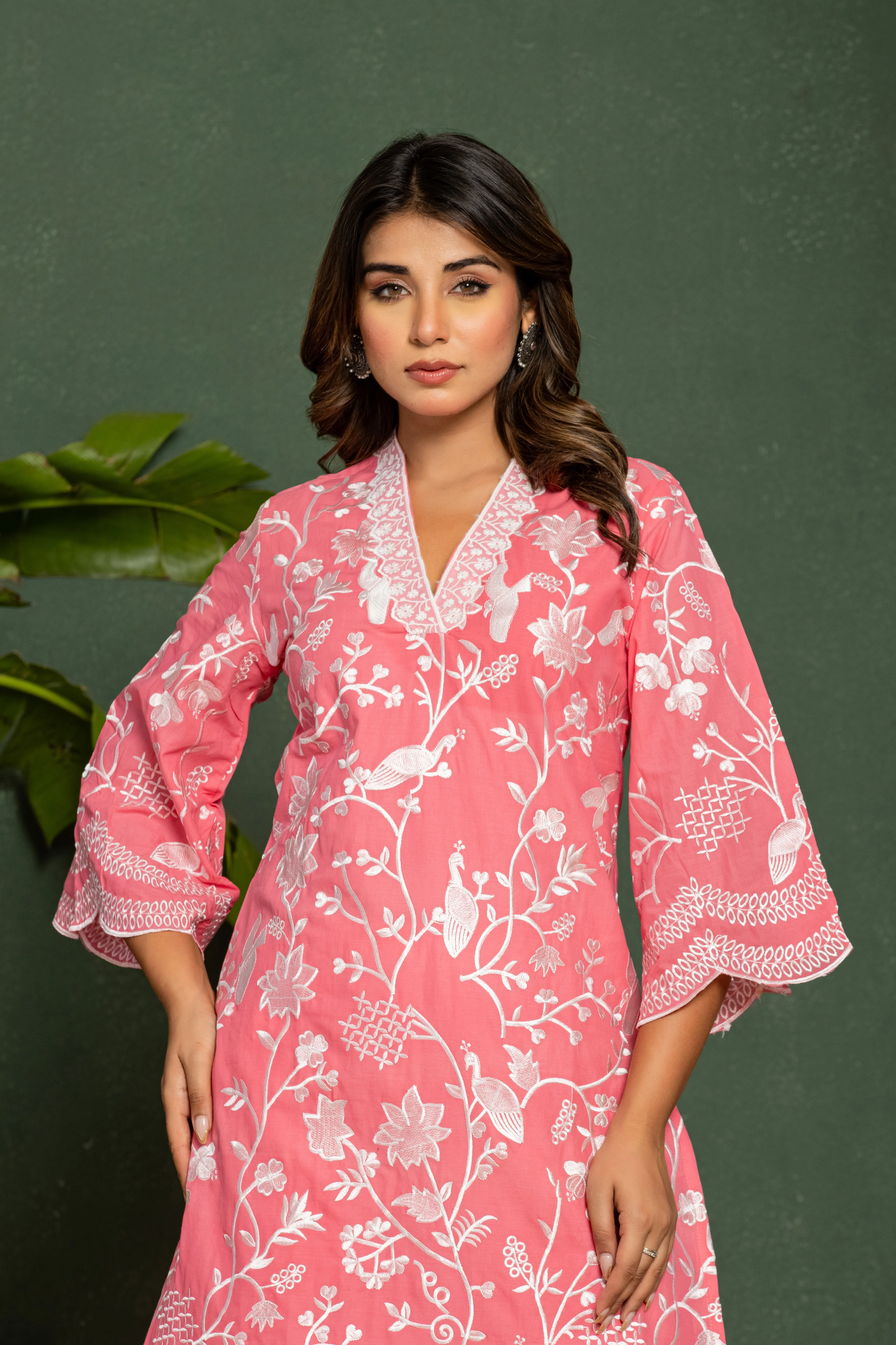 Lipika Blush Embroidered Cotton Co-ord set - Image 2
