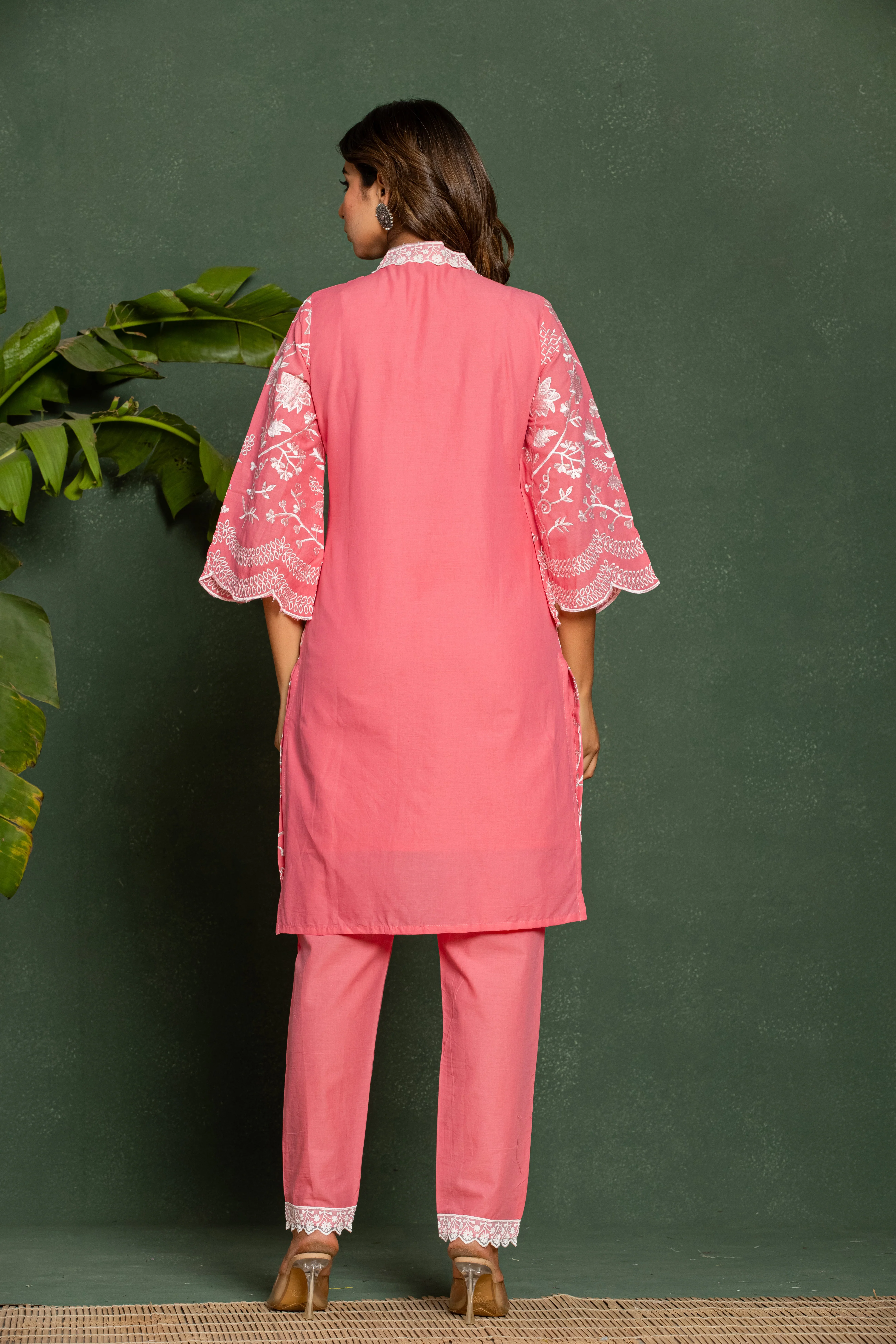 Lipika Blush Embroidered Cotton Co-ord set - Image 4