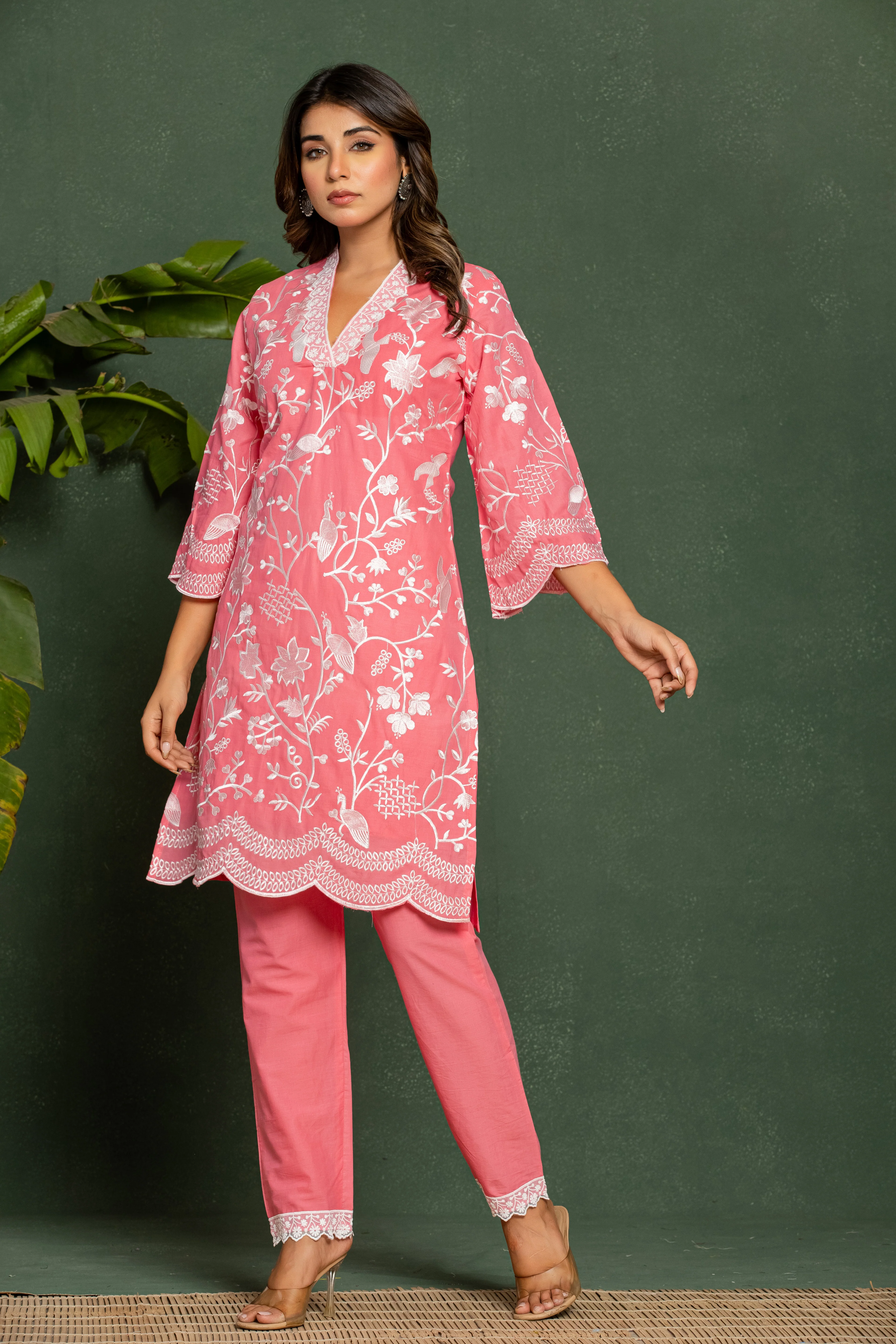 Lipika Blush Embroidered Cotton Co-ord set - Image 6