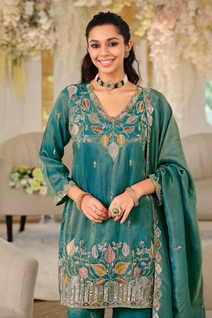 Areesa Teal full work suit set - Image 2