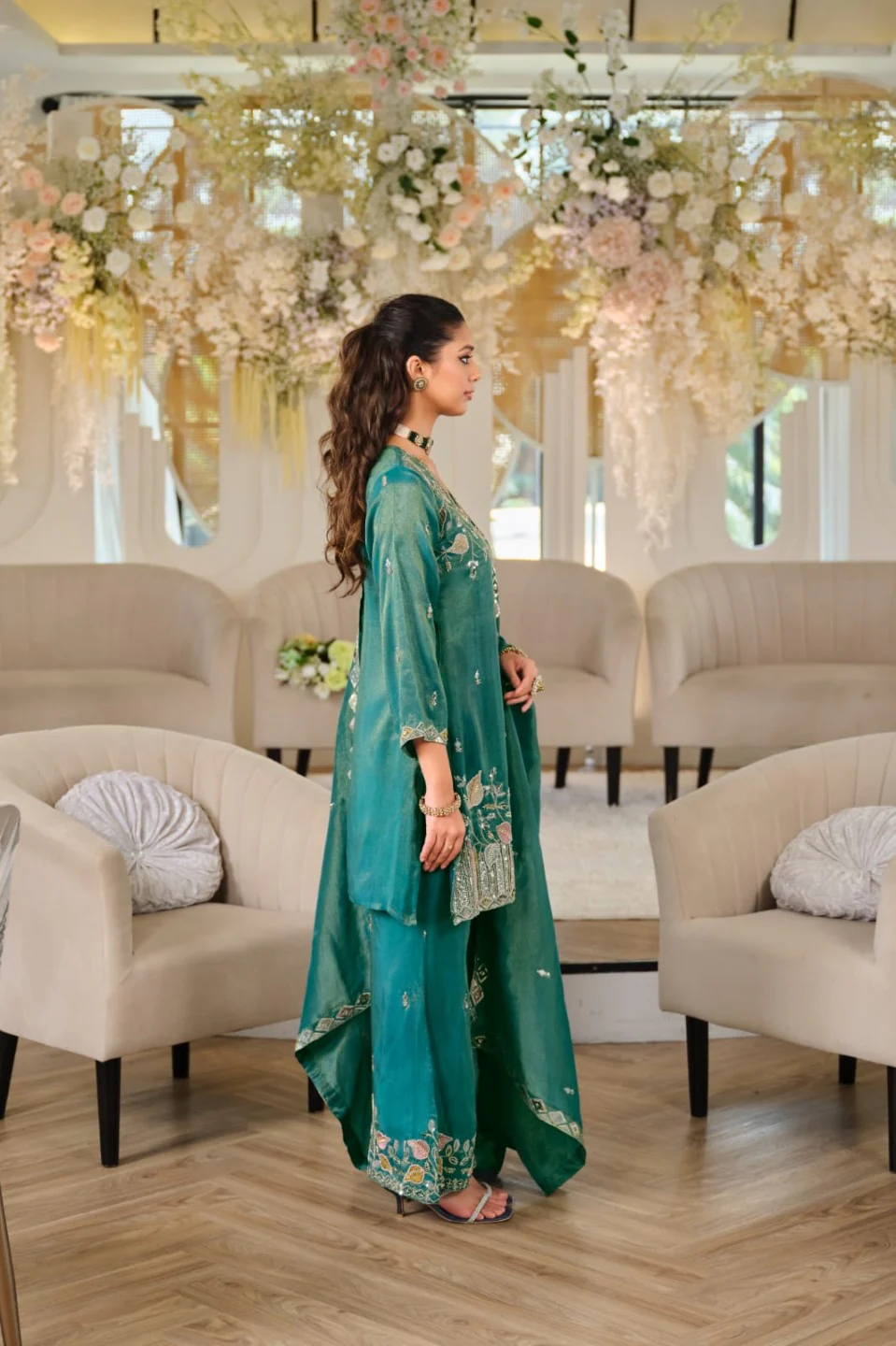 Areesa Teal full work suit set - Image 4