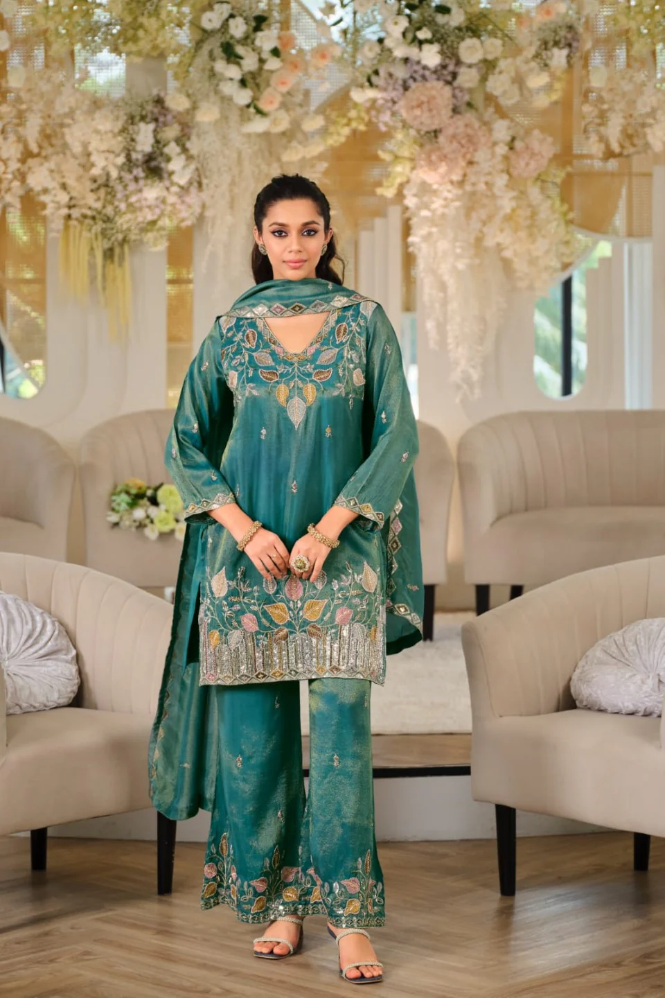 Areesa Teal full work suit set - Image 6
