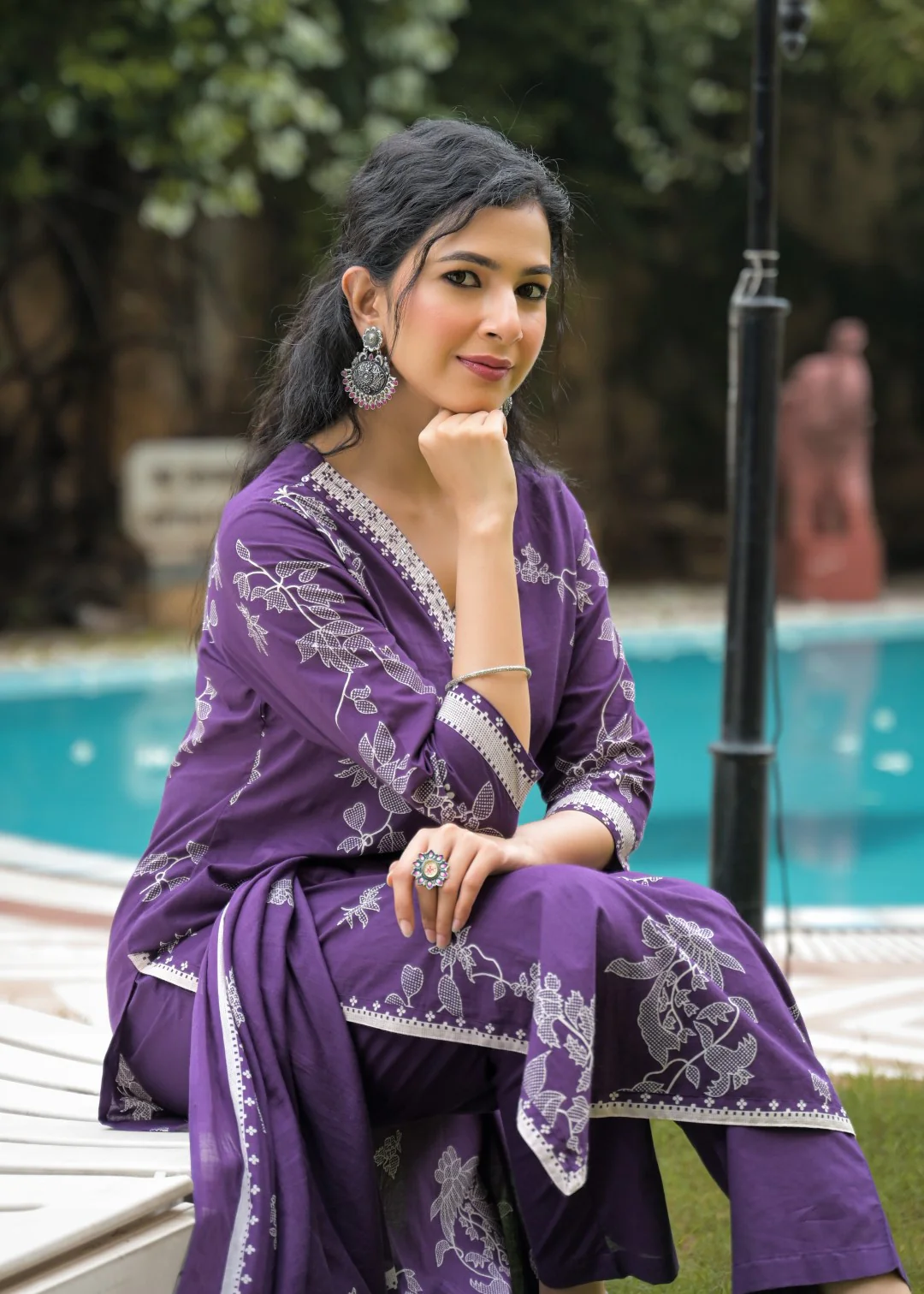 Vastu Thistle embrodiery Cotton Suit set - Image 6