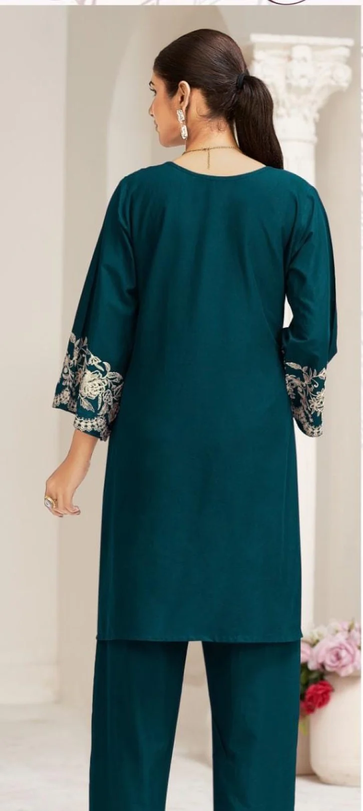 Akon Peacock embroidery co-ord set - Image 3